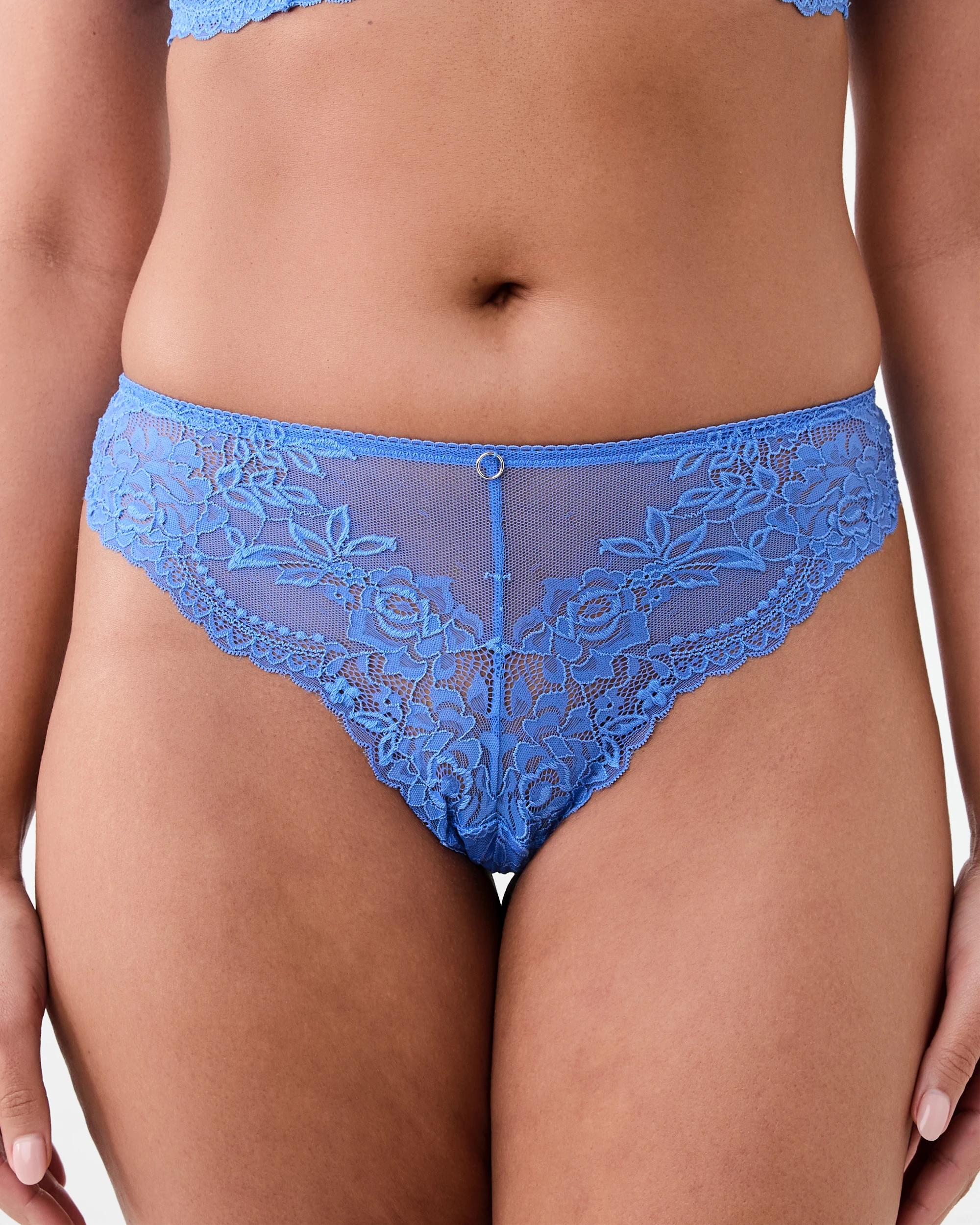 1 Co-ordinated Lace Cheeky Bikini Briefs Blu Marine, 1 of 6