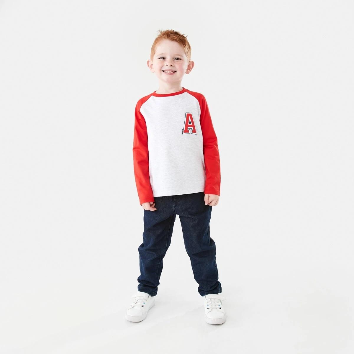 6 Printed Raglan Long Sleeve T-shirt Marl Ateam, 6 of 9
