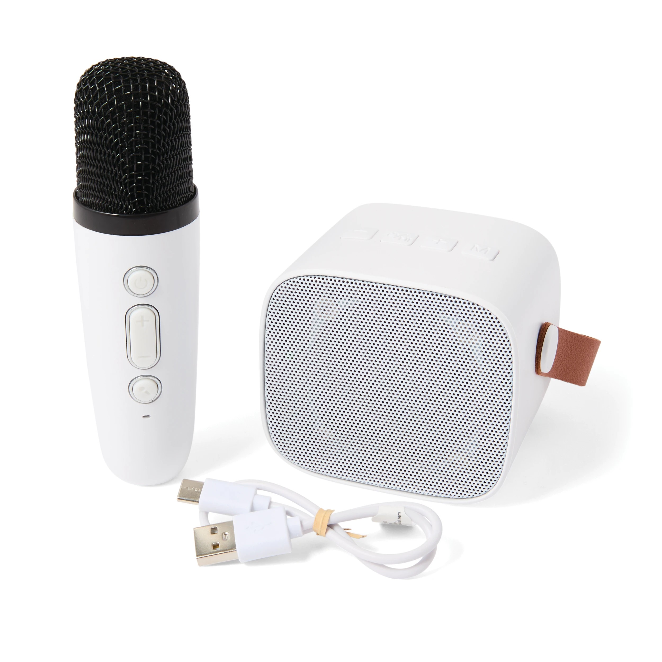 7 Portable Mini Karaoke Speaker - White and Pink, 7 of 9