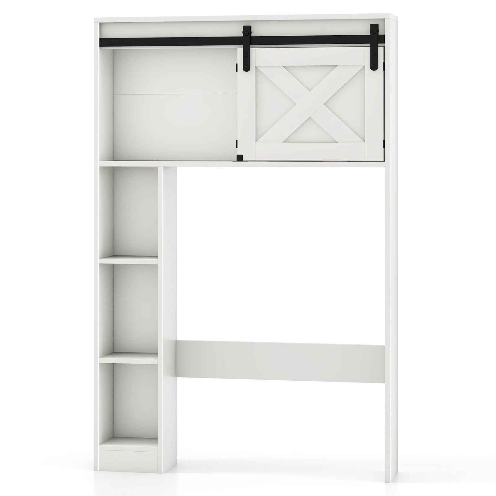 1 Costway Over The Toilet Bathroom Cabinet Storage Shelf Toilet Storage Rack Space Saver - White, 1 of 4