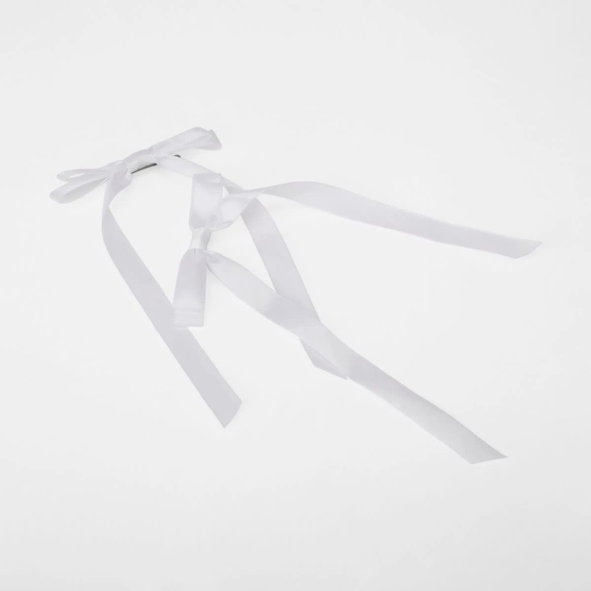 2 2 Pack White Bow Slide Hair Clips, 2 of 4