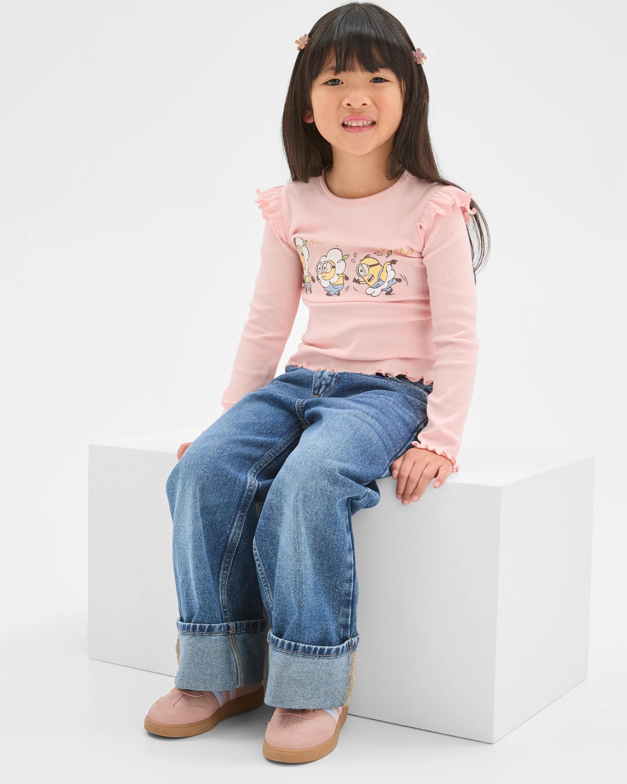 1 Minions Australian Cotton Long Sleeve T-Shirt PINK, 1 of 6