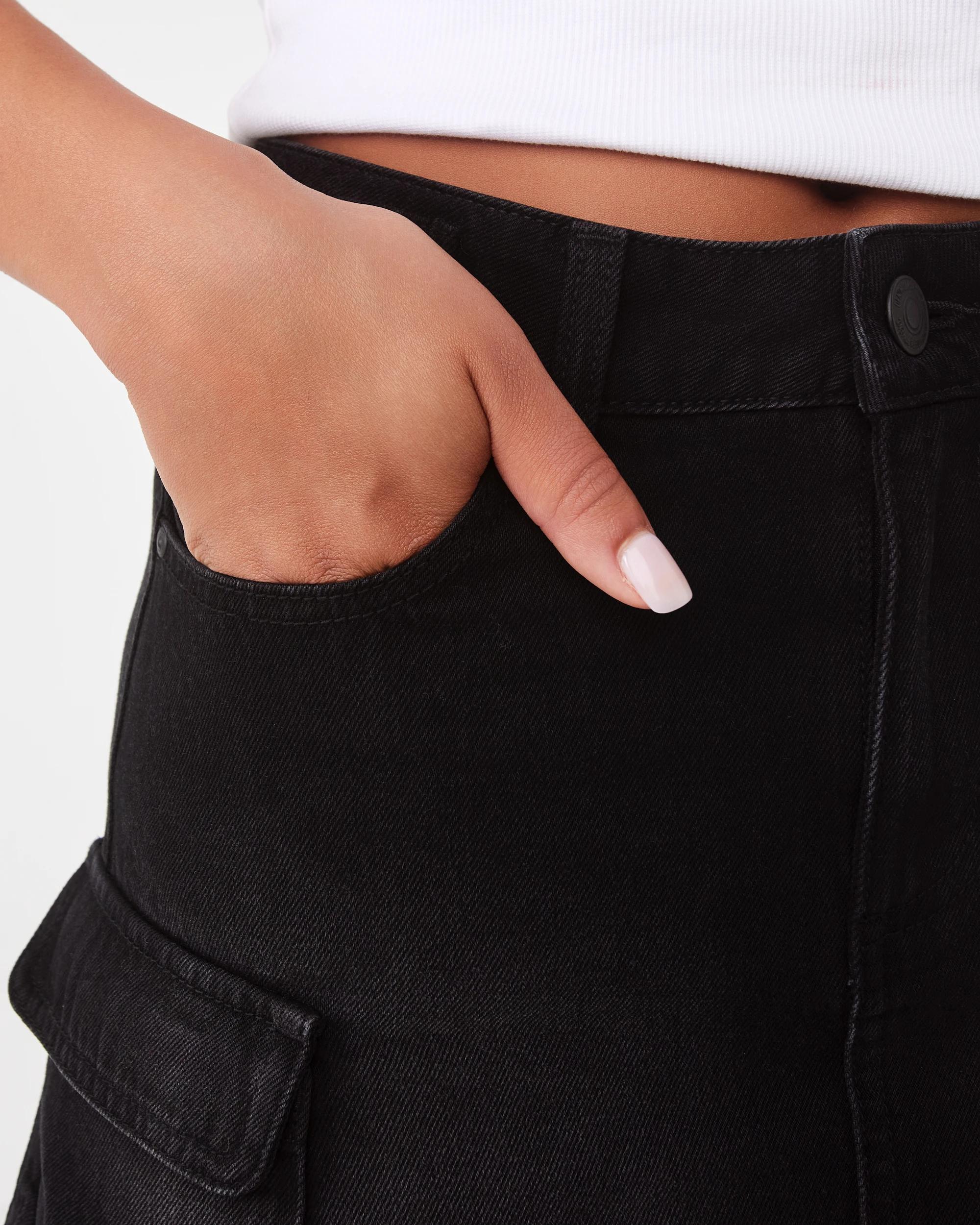 5 Cargo Denim Skirt Black Wash, 5 of 8