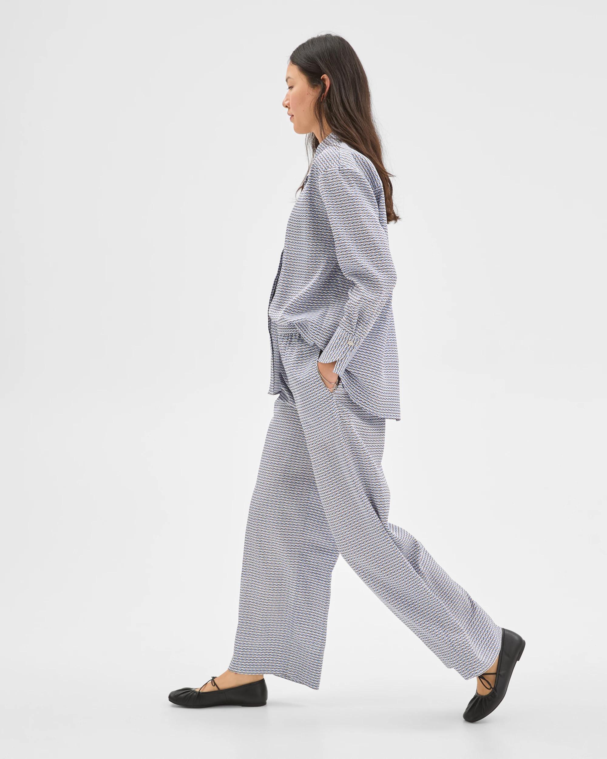 2 Preview Flat Front Wide Leg Pants BLUE MIST MICRO GEO, 2 of 6