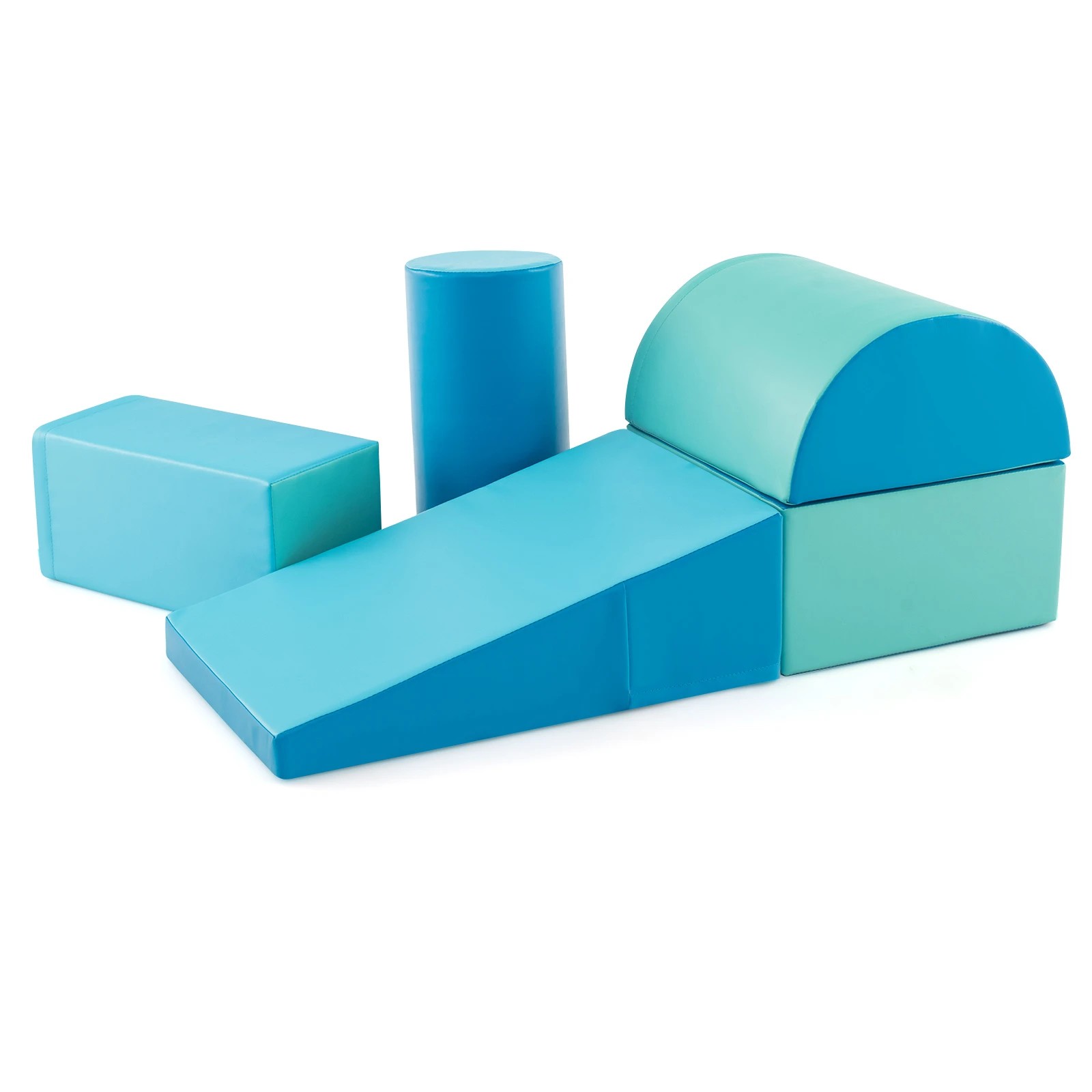 1 Costway Soft Foam Blocks Climb Crawl Slide Playset Activity Toy - Blue, 1 of 1