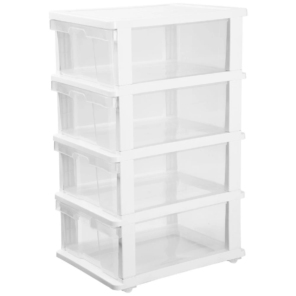 1 J.Burrows 4 Drawer Storage Tower on Wheels White