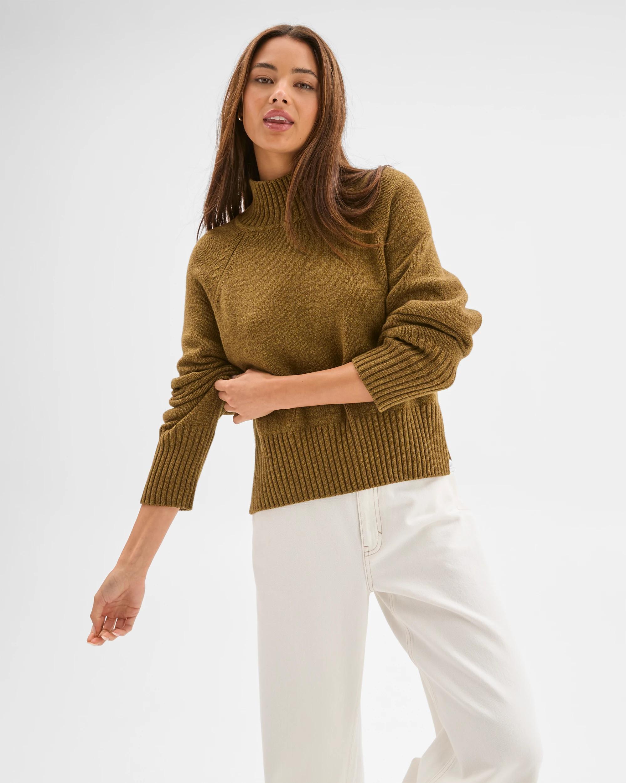 2 Lily Loves Australian Cotton Blend High Neck Knit Jumper TWISTED JUNIPER, 2 of 6