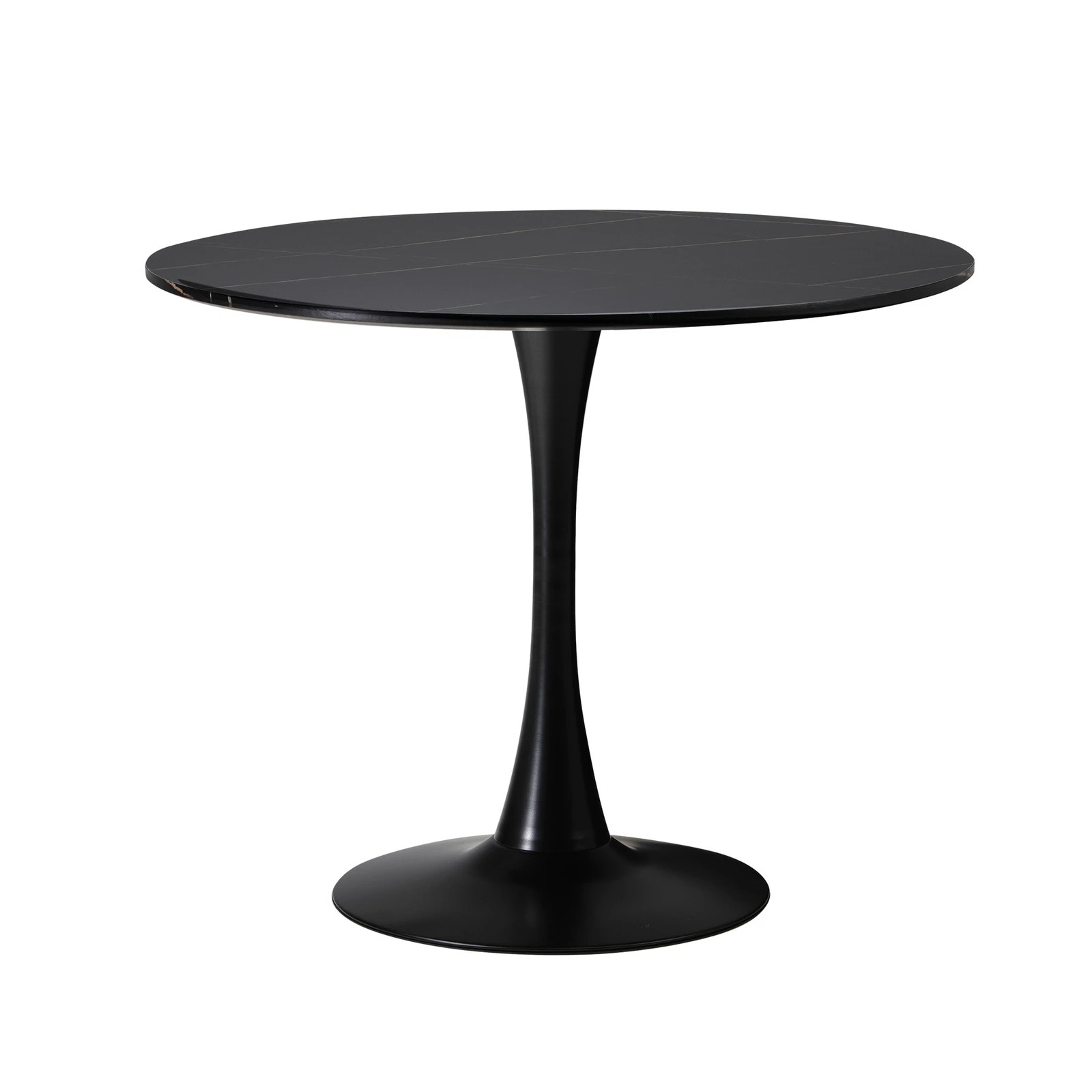 10 Oikiture 90cm Round Dining Table With 4x Dining Chairs Pu Leather
 - Black, 10 of 10
