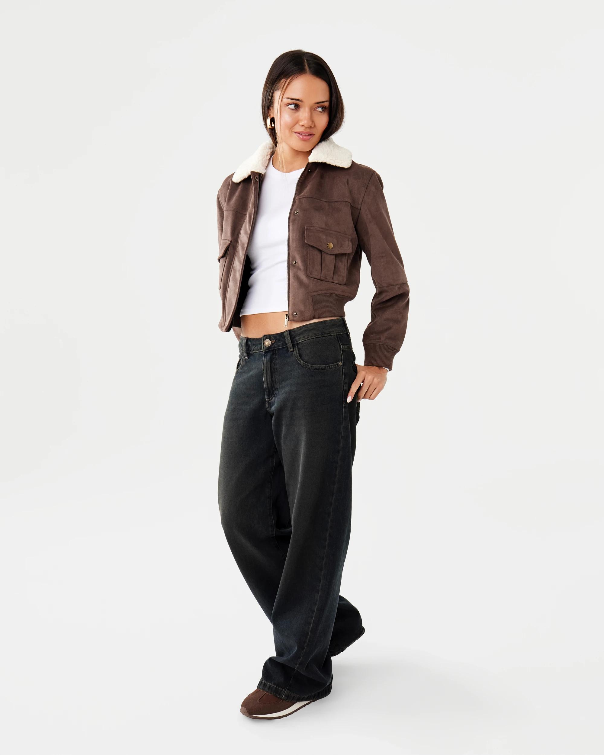 5 Faux Fur Trim Jacket Brn Cafe, 5 of 10