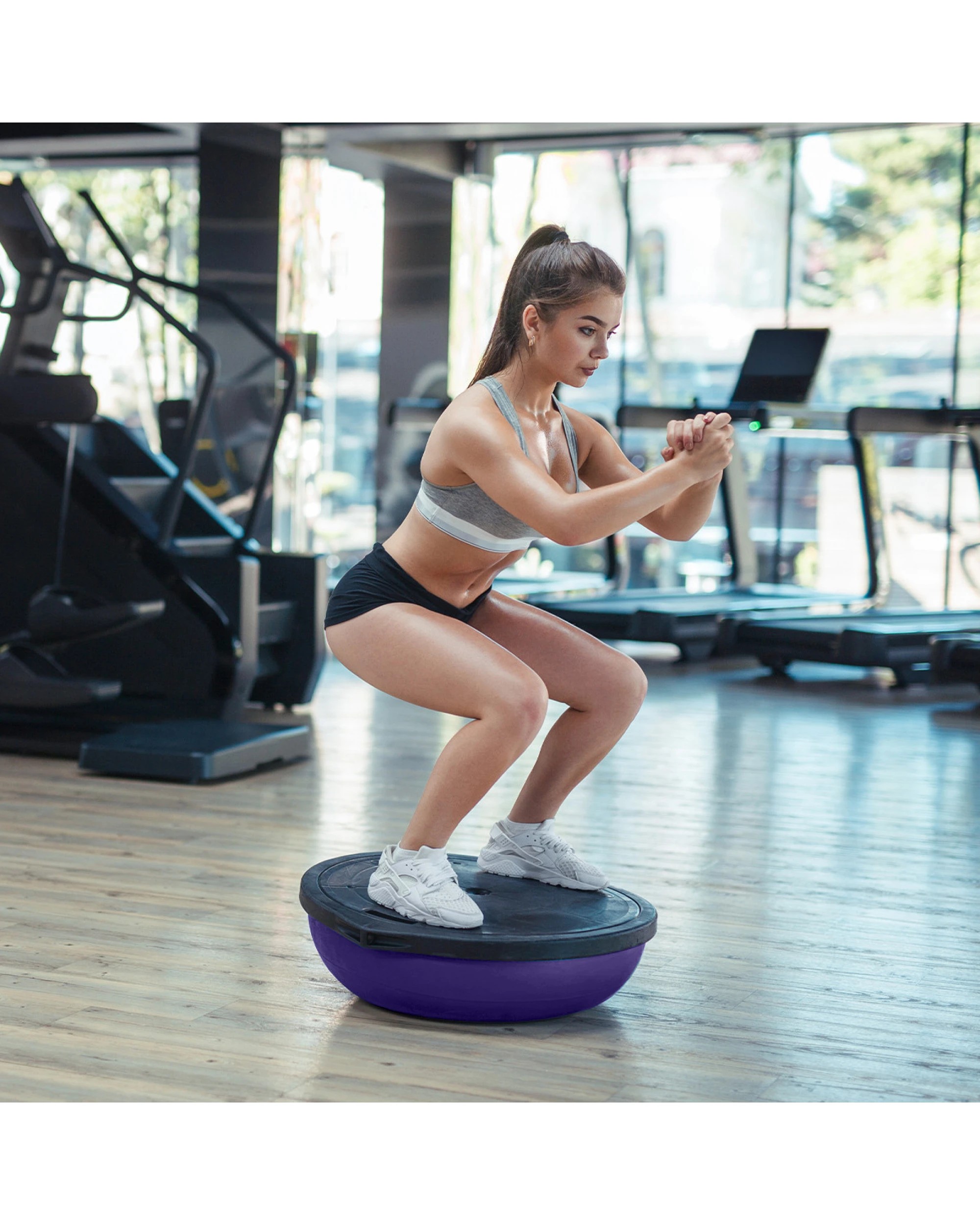 3 Powertrain Fitness Yoga Ball Home Gym Workout Balance Trainer Pilates - Purple, 3 of 5