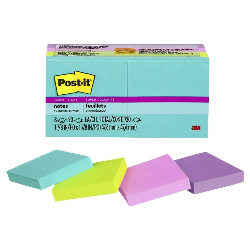2 Post-it Super Sticky Notes 47 x 47mm Supernova Neons 8 Pack, 2 of 6