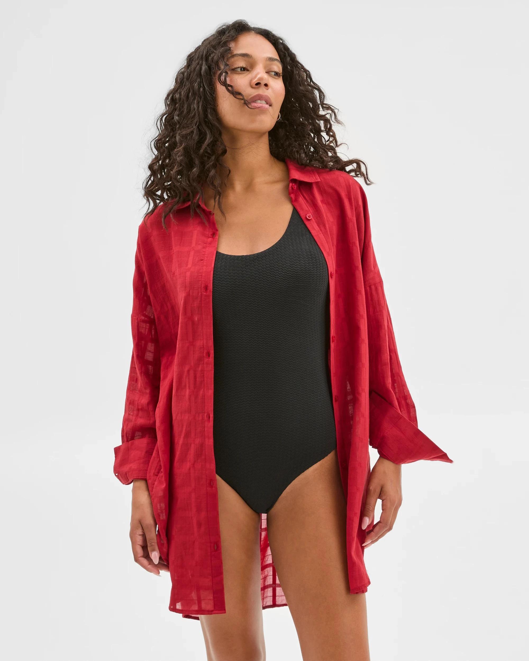 3 Target Resort Swim Maxi Shirt RED DAHLIA, 3 of 7