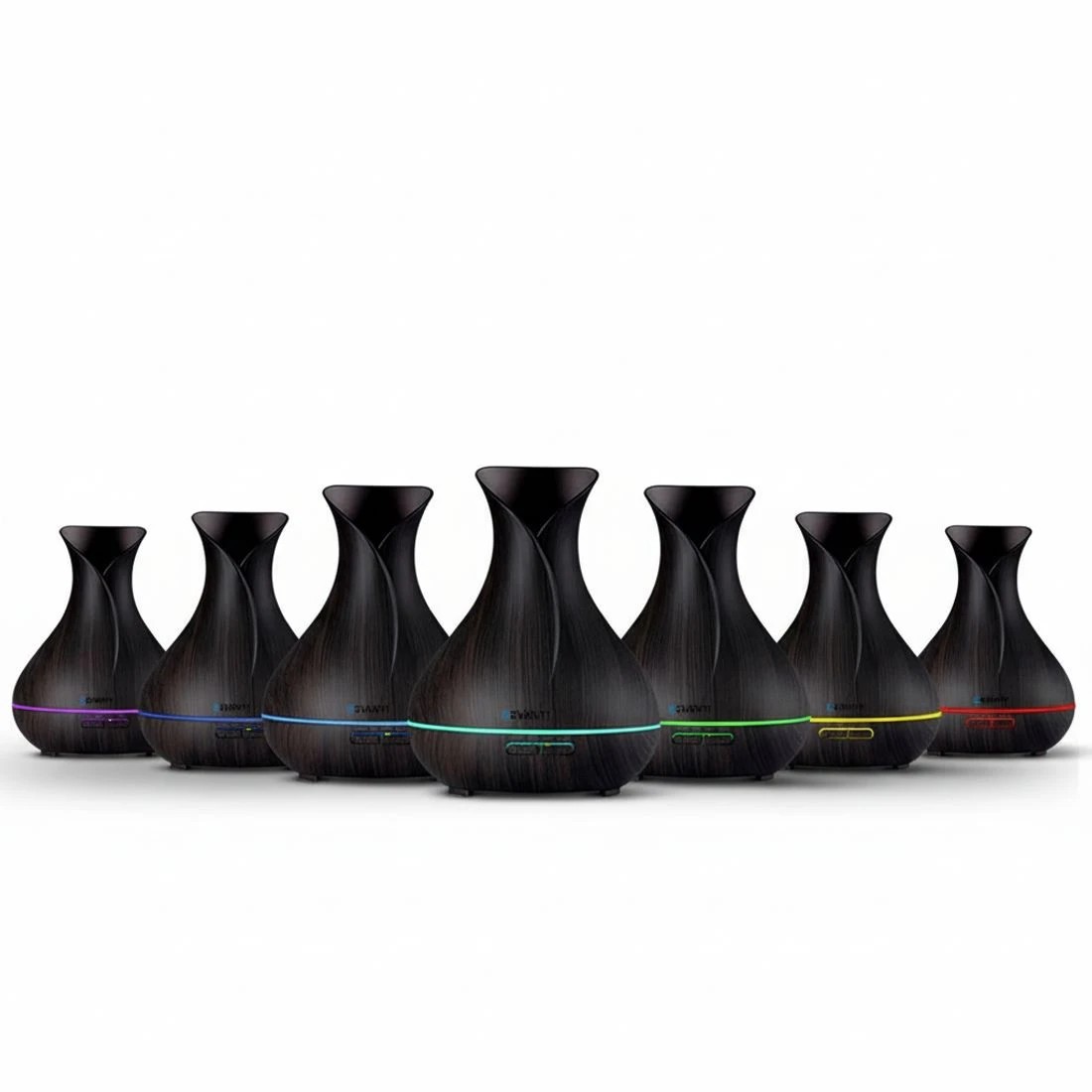 7 Devanti Aroma Diffuser Aromatherapy Dark Wood 400ml - Black, 7 of 8