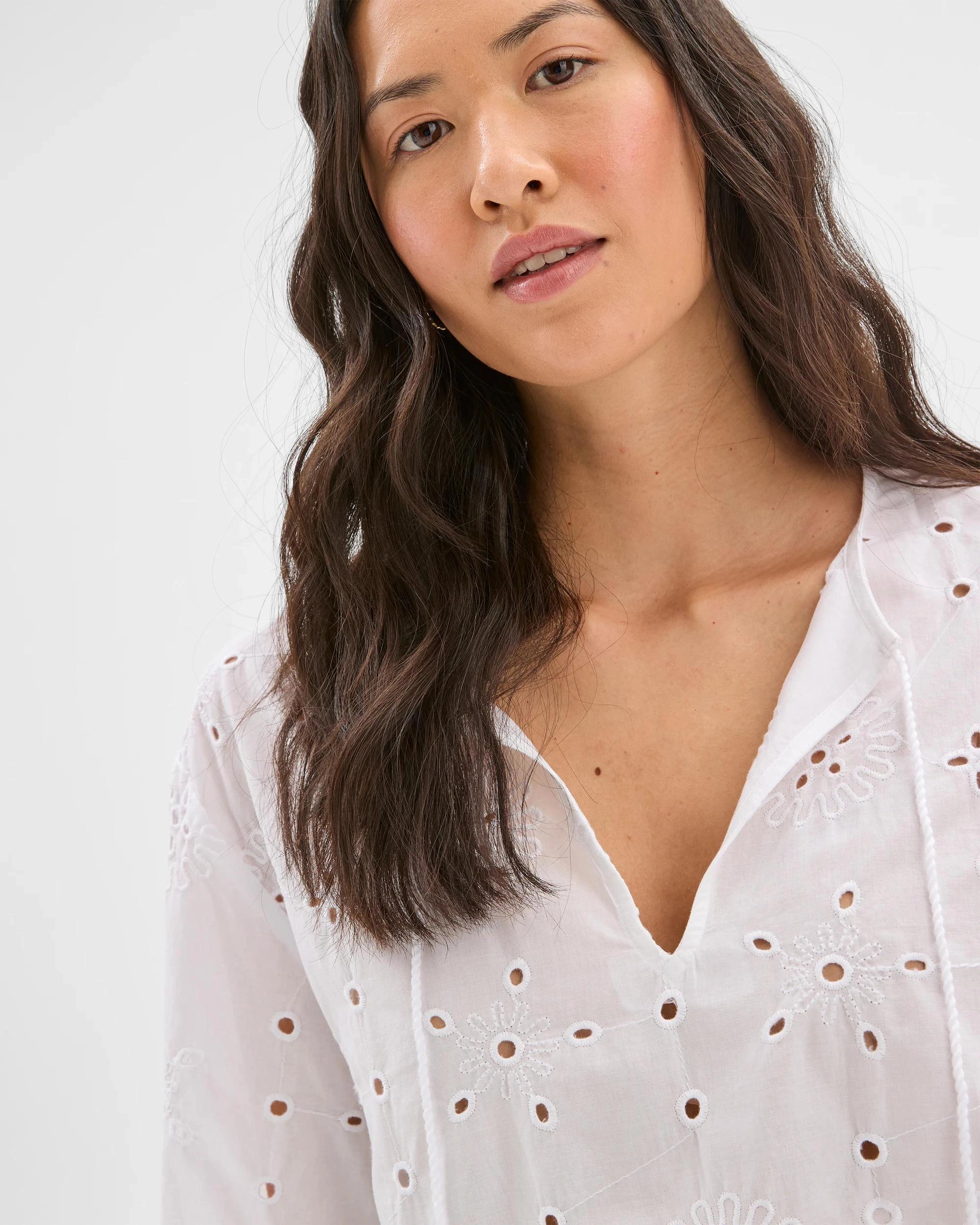 5 Target Resort Australian Cotton Broderie Tie Top WHITE, 5 of 7