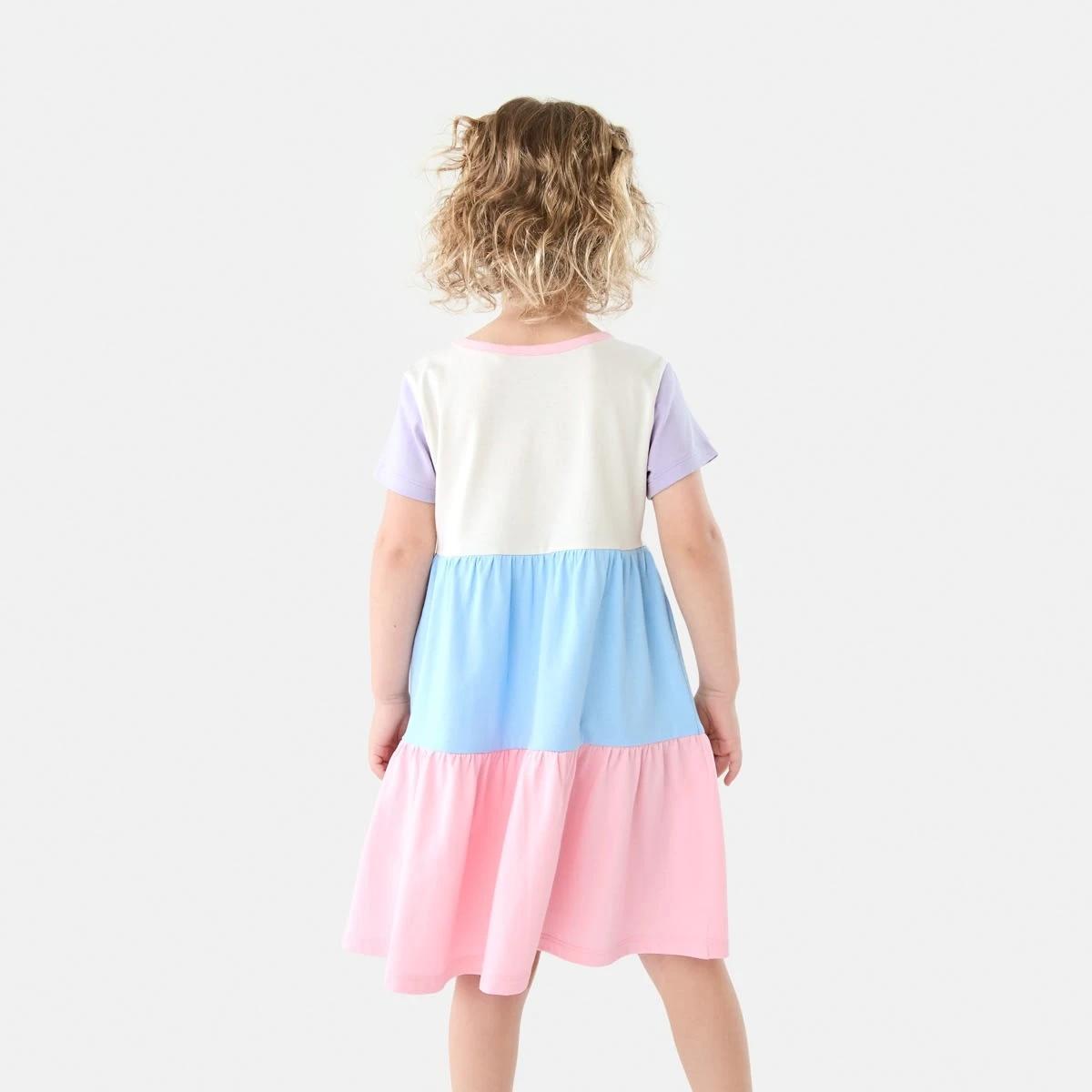 2 Short Sleeve Colour Block Jersey Dress Col Block, 2 of 10