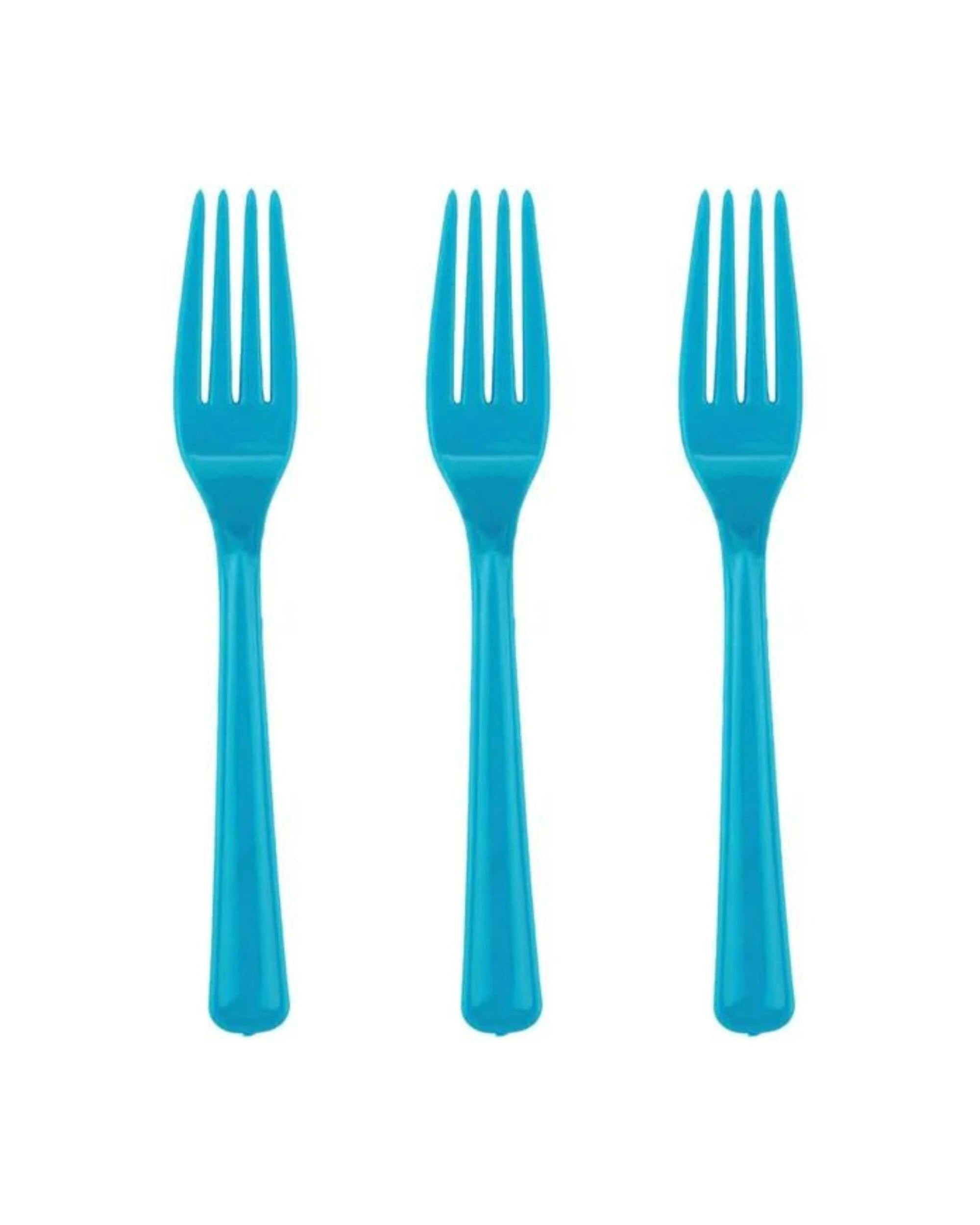 1 Alpen Azure Reusable Plastic Forks Pack of 20 - Blue, 1 of 3