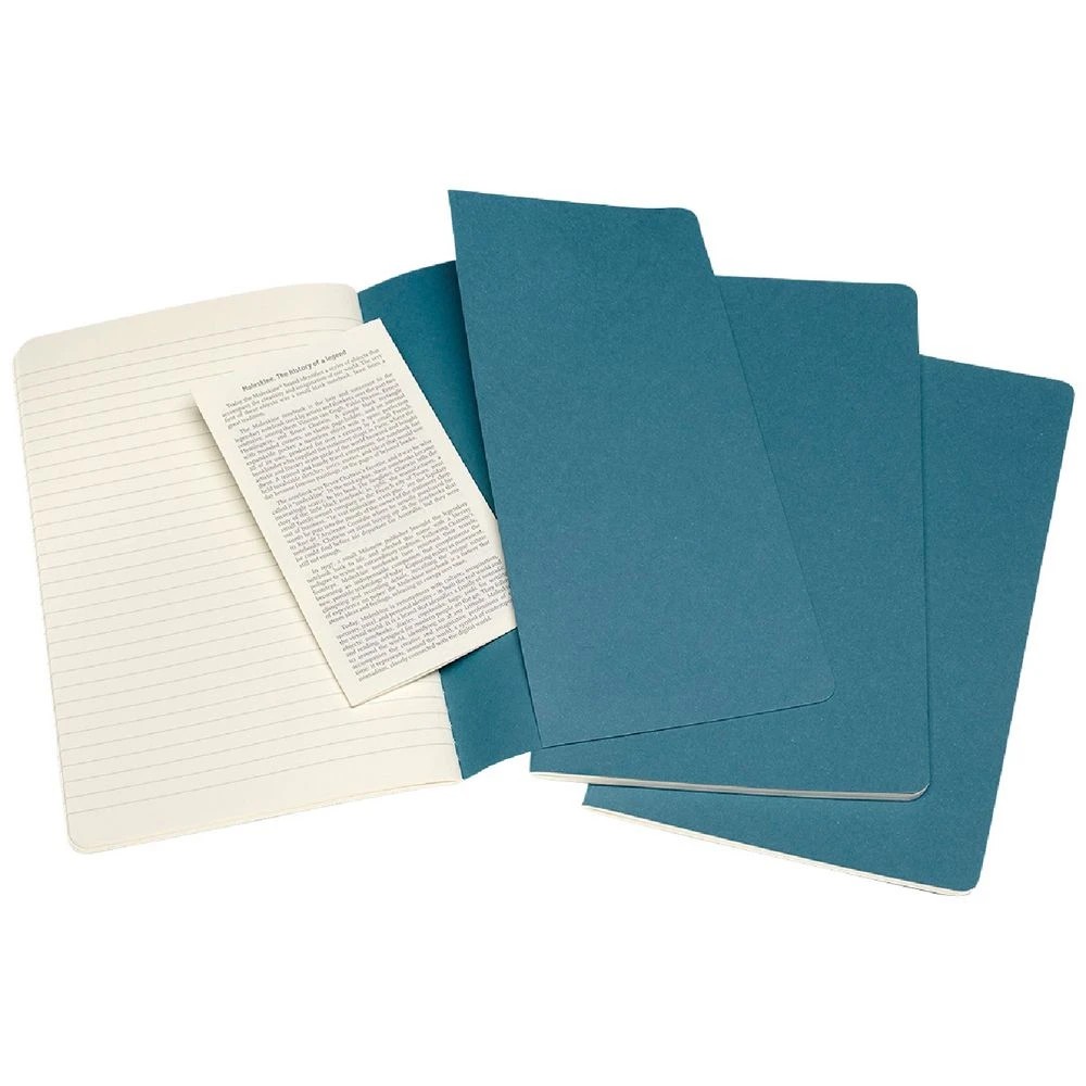 4 Moleskine Cahier Notebook Large 3 Pack Brisk Blue, 4 of 5