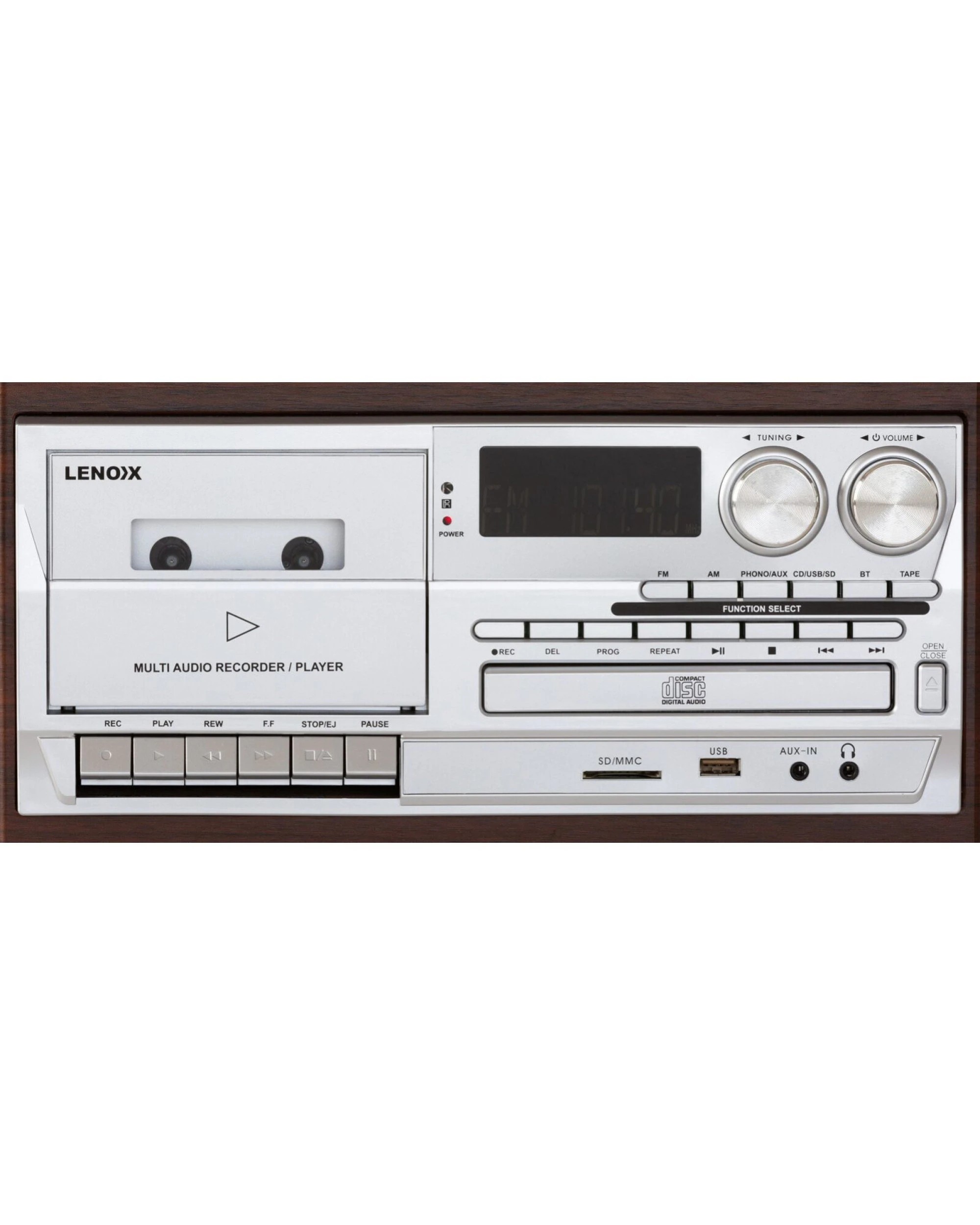 3 Lenoxx Audio Home Entertainment System with CD, Vinyl & Wireless Streaming - Brown, 3 of 5