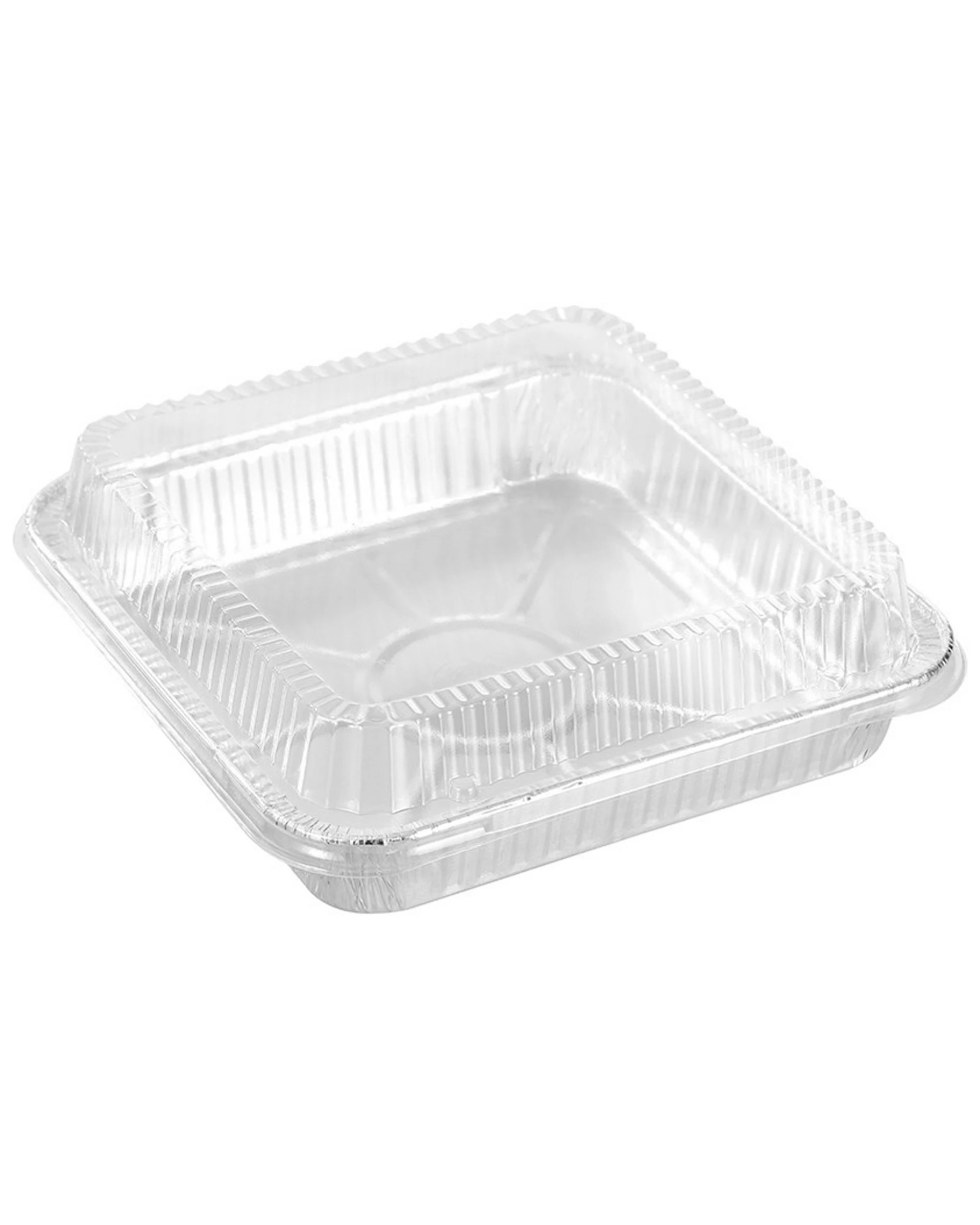 3 Lemon Lime Square Foil Trays With Lids 22cm x 22cm x 4cm Pack of 4, 3 of 3