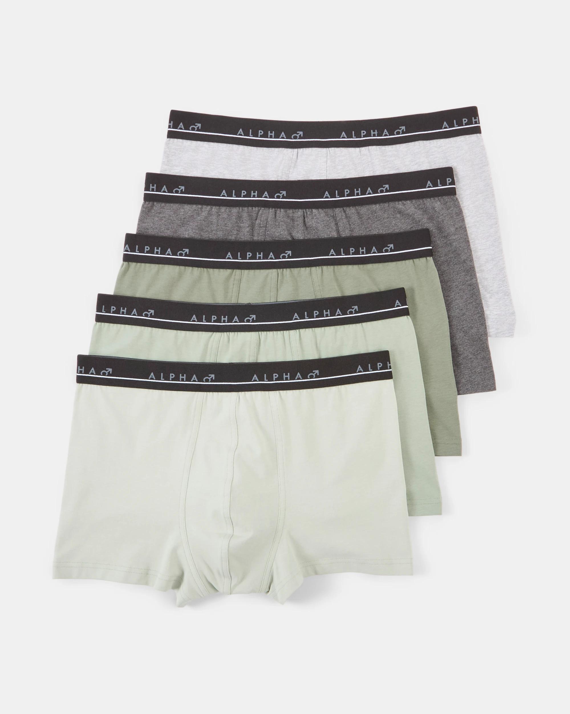 1 5 Pack Plain Trunks Greens, 1 of 10
