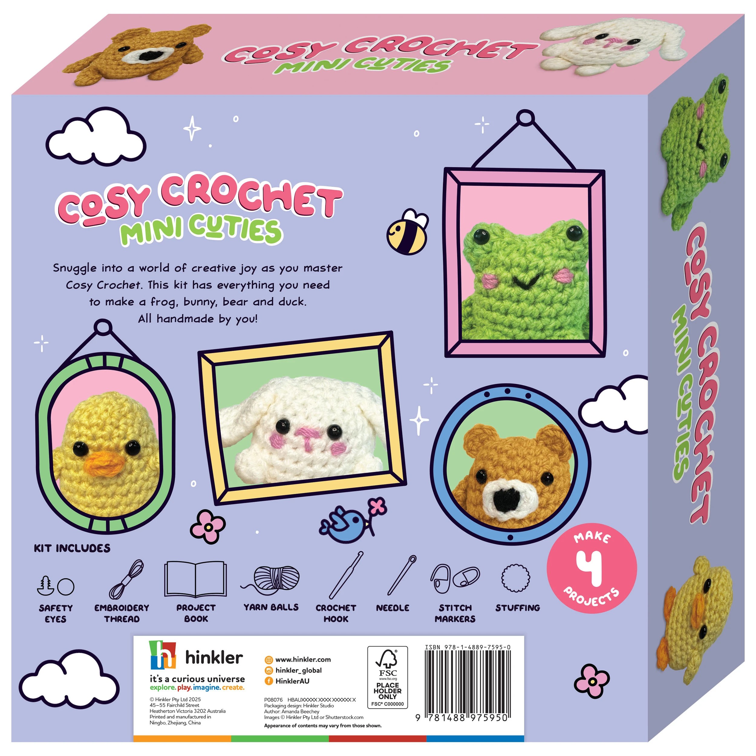 3 Craft Maker Cosy Crochet Mini Cuties Kit, 3 of 8