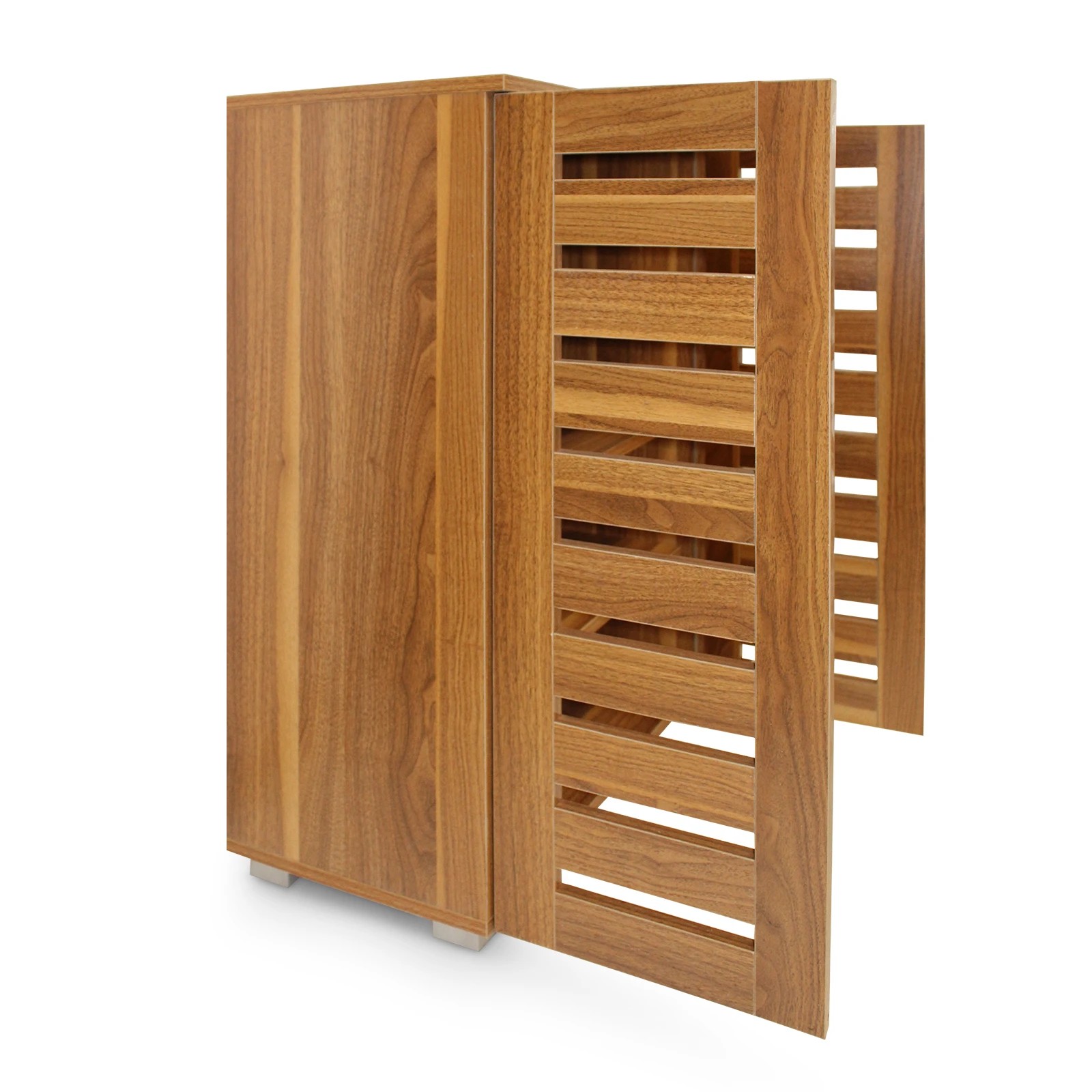 7 Ausway Wooden Shoe Storage Cabinet Shoe Rack Shelf Organiser for 30 Pairs Shoes Oak Colour, 7 of 8