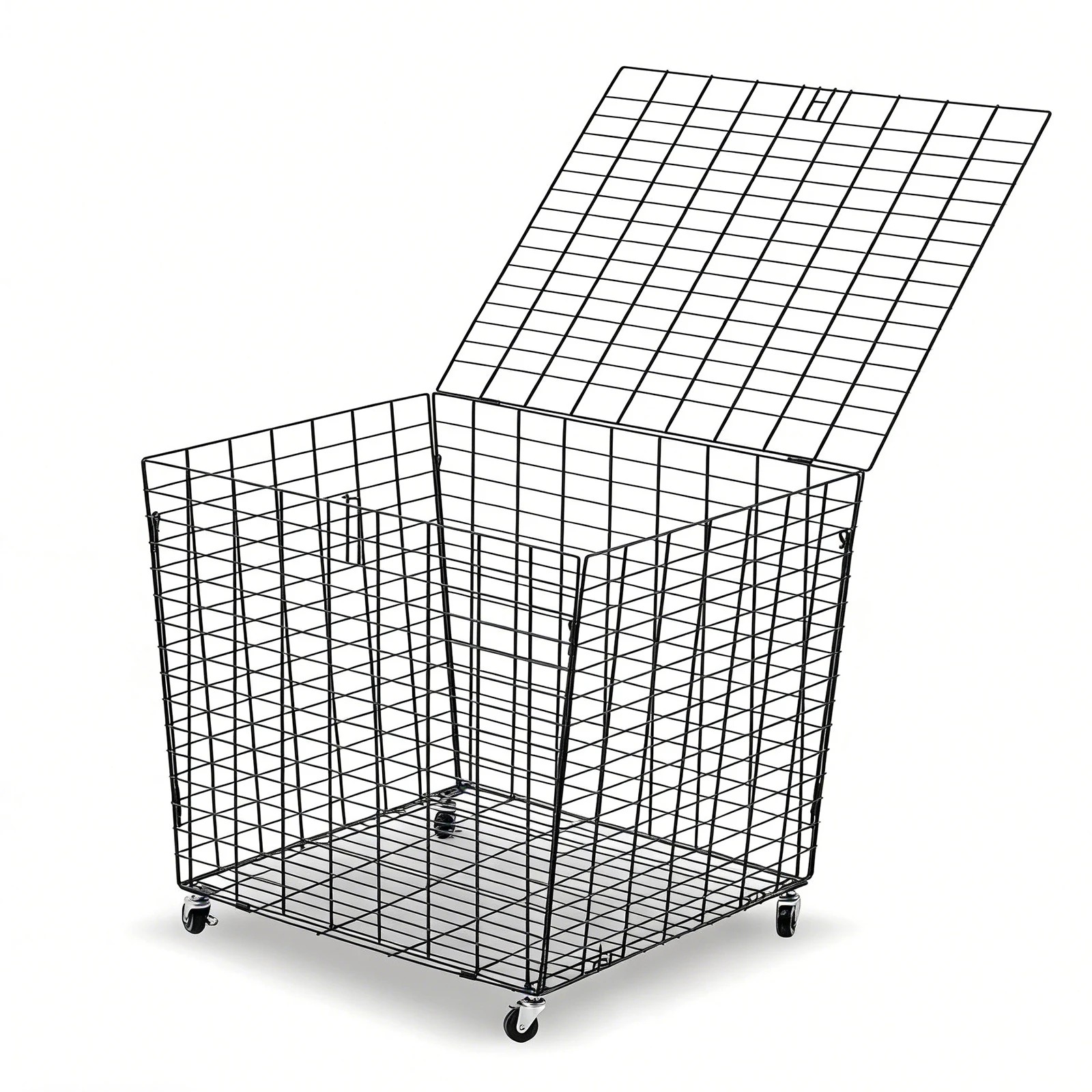 5 Genki Large Sports Ball Storage Cart Lockable Bin Cage - Black, 5 of 6