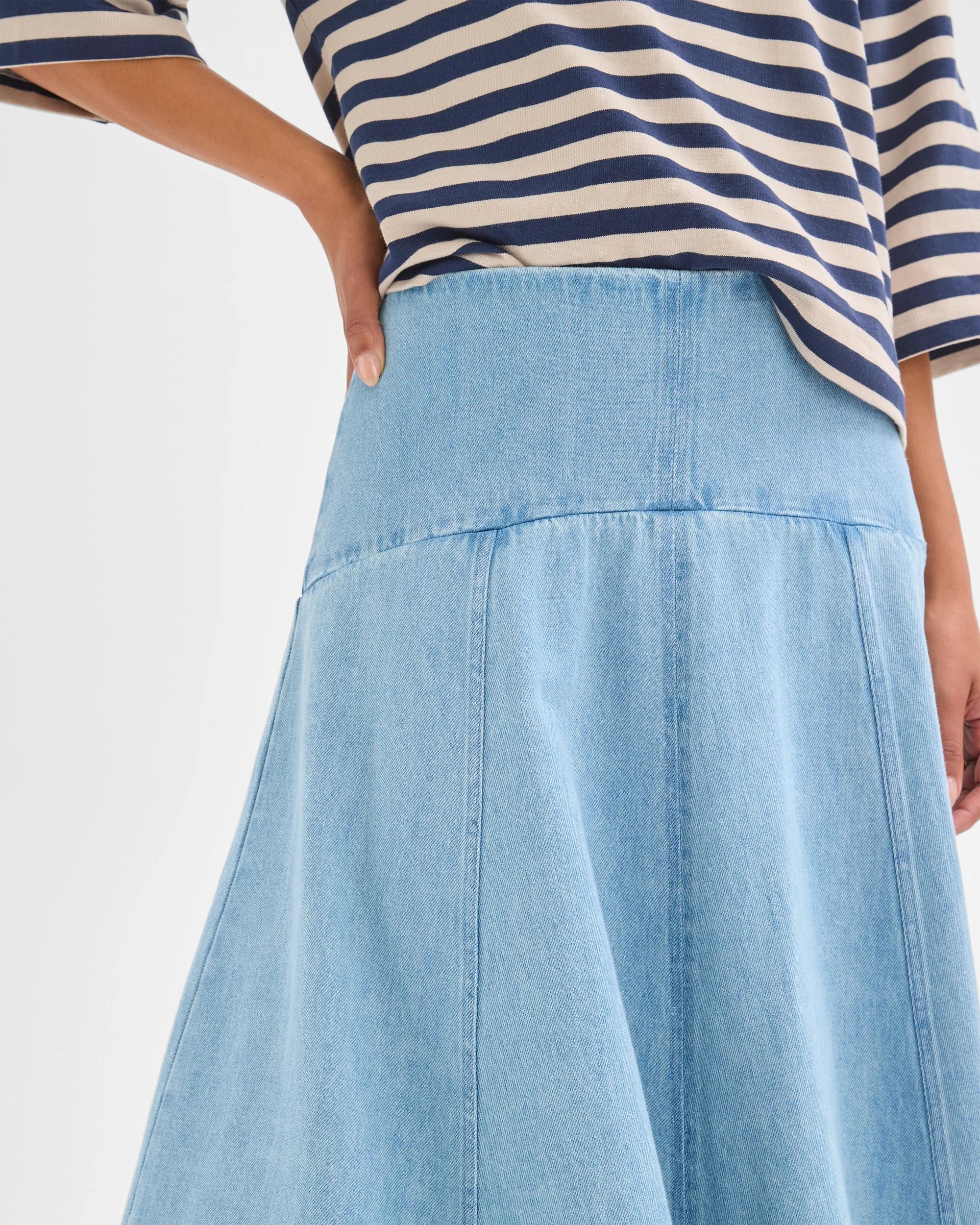 5 Target Denim Panelled Denim Maxi Skirt FADED BLUE, 5 of 7