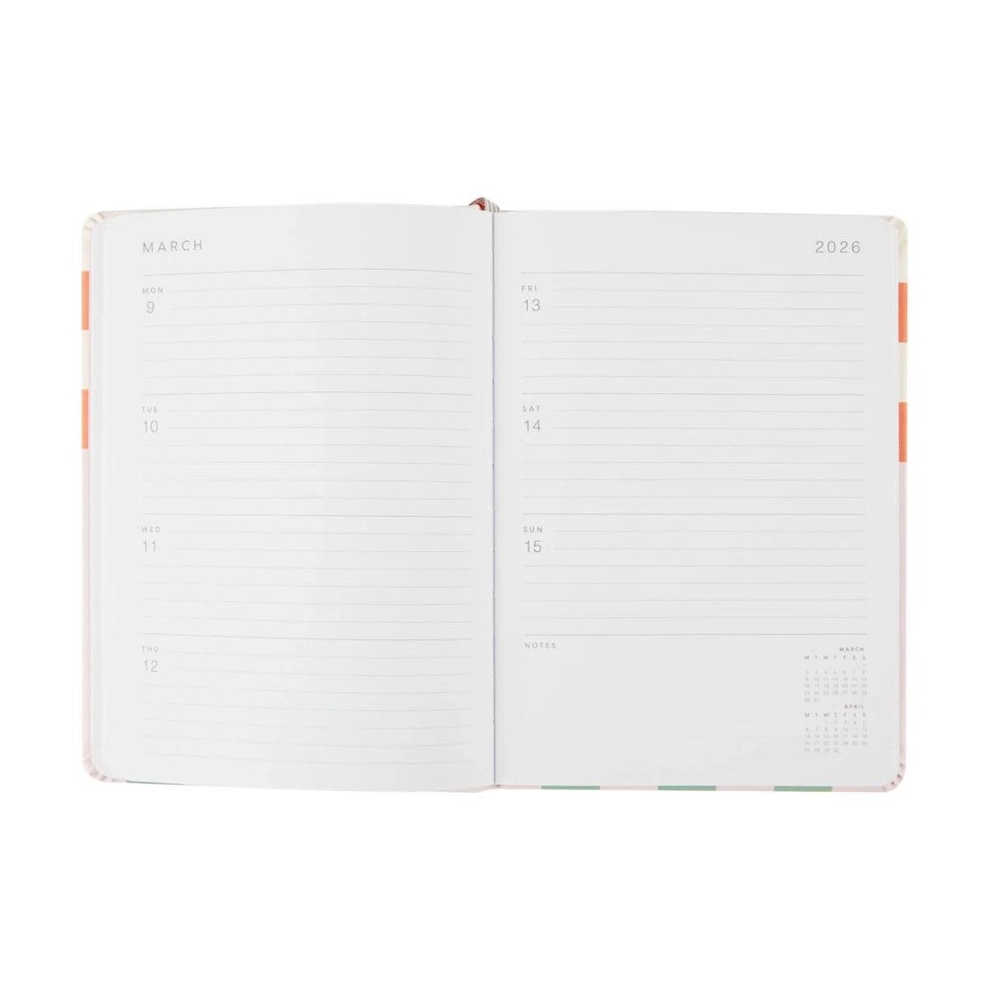 3 2026 A5 Weekly Diary - Stripe, 3 of 8