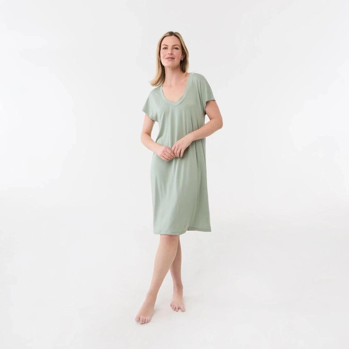 1 Short Sleeve Comfort Nightie ICEBERG GREEN, 1 of 5