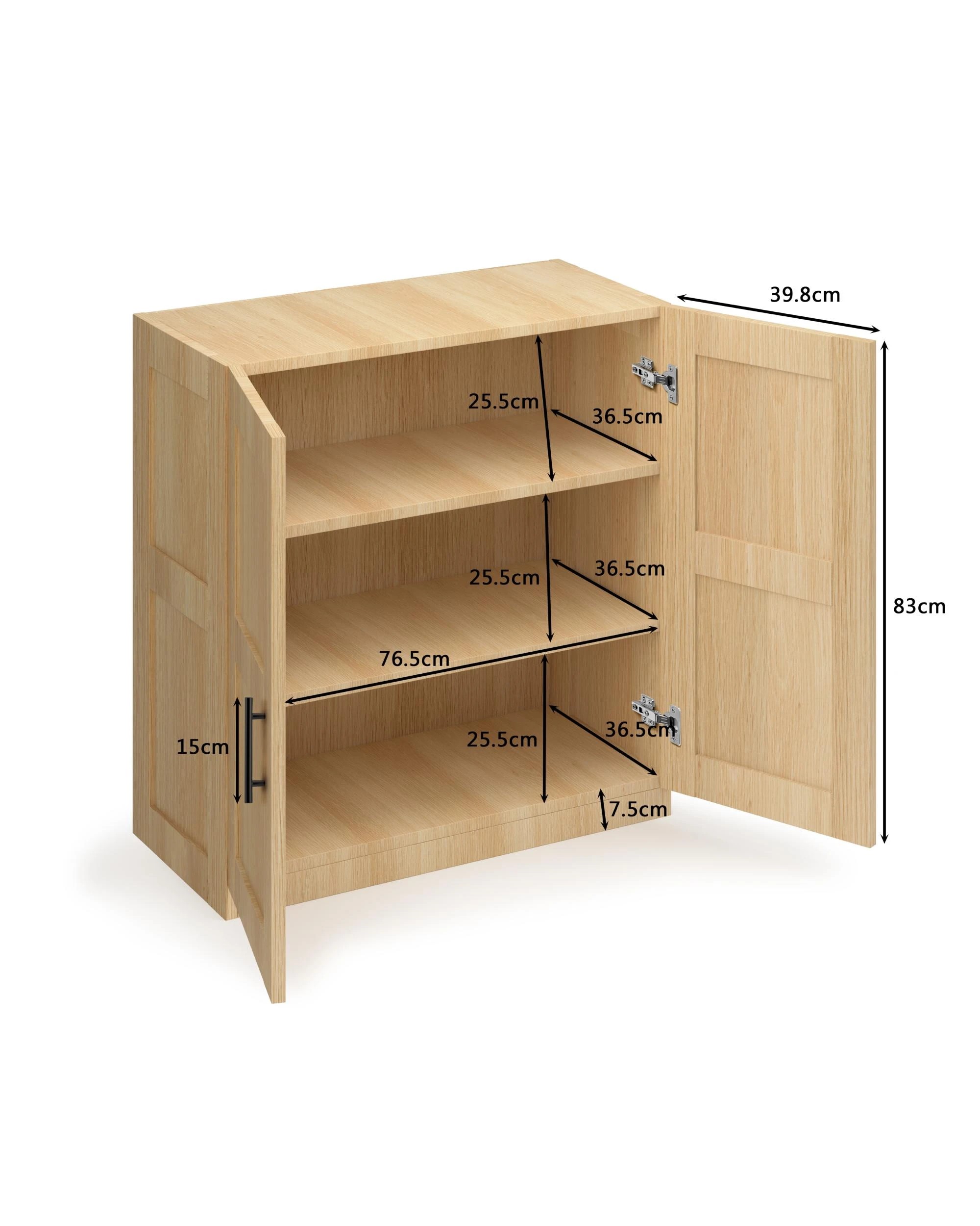 7 Kodu Low Storage Laundry Cabinet 2 Doors Oak - Natural, 7 of 7