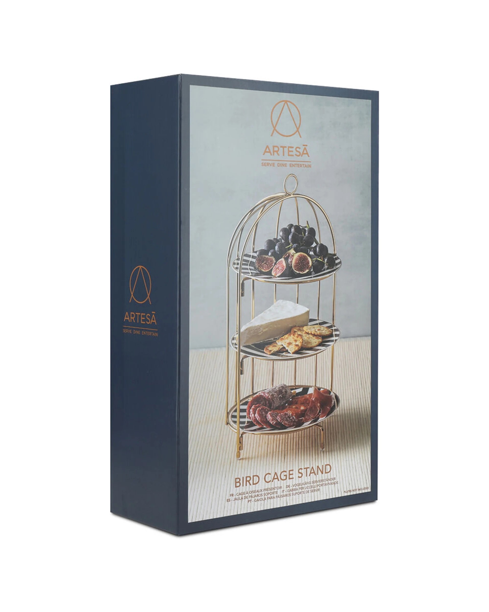 2 Artesa 3 Tier Afternoon Tea Cake Bird Cage Stand Holds 3 Trays - Metallic, 2 of 3