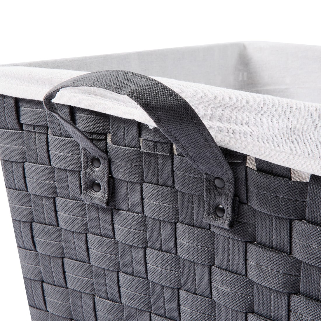 7 Non Woven Basket with Liner - Medium, Charcoal, 7 of 8