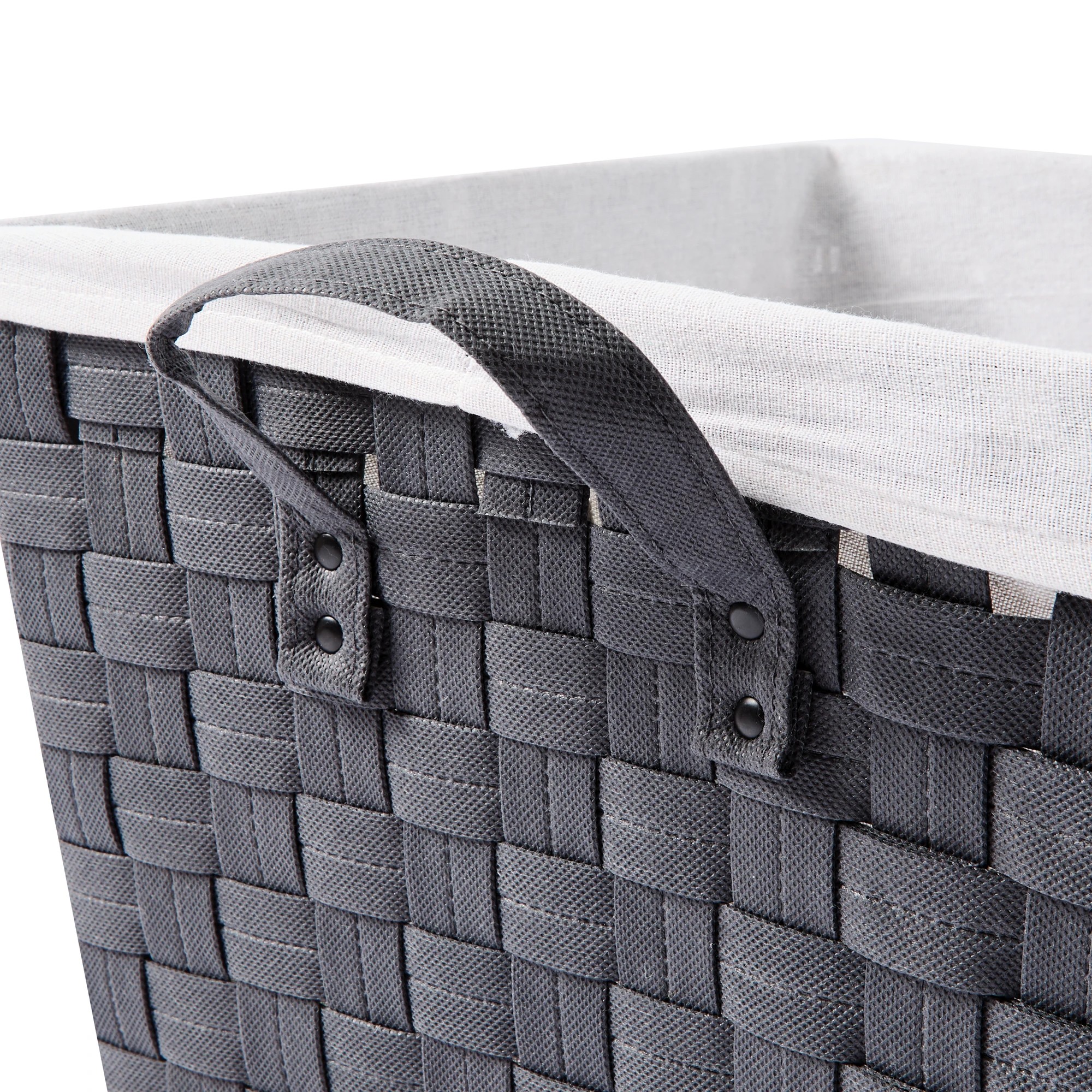 7 Non Woven Basket with Liner - Medium, Charcoal, 7 of 8