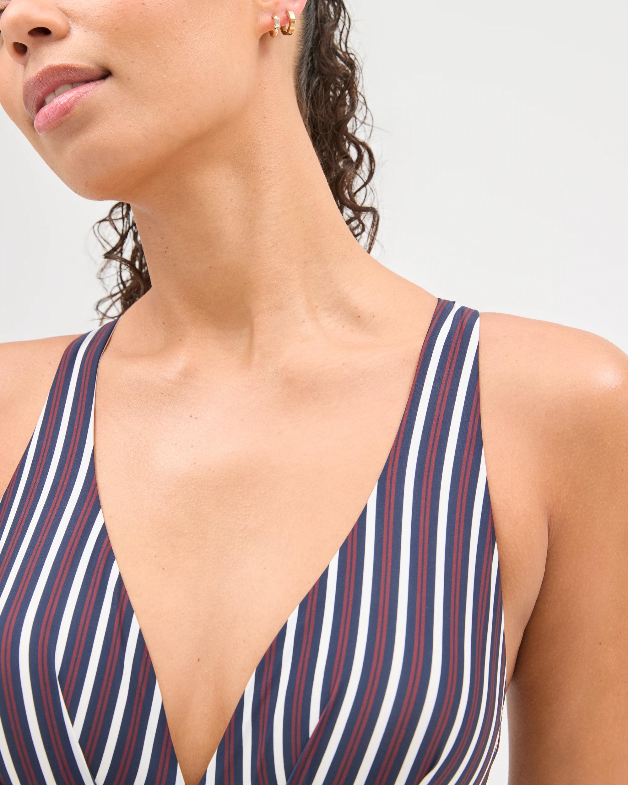 7 Target Woman Shape Your Body Resort Cross Back Matte Micro One Piece Swimsuit NAVY CINNABAR, 7 of 9