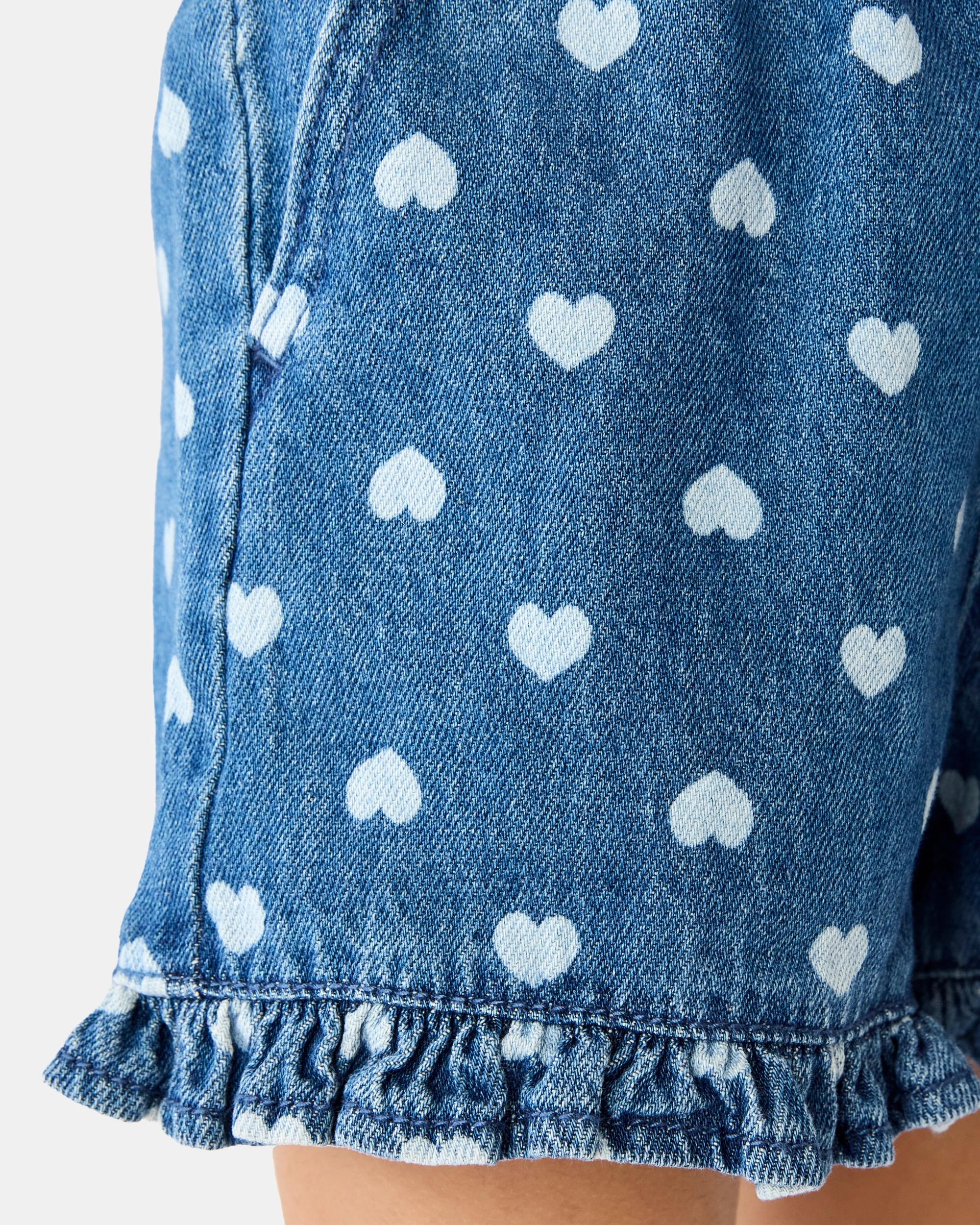 5 Printed Denim Shorts Blu Hearts, 5 of 7