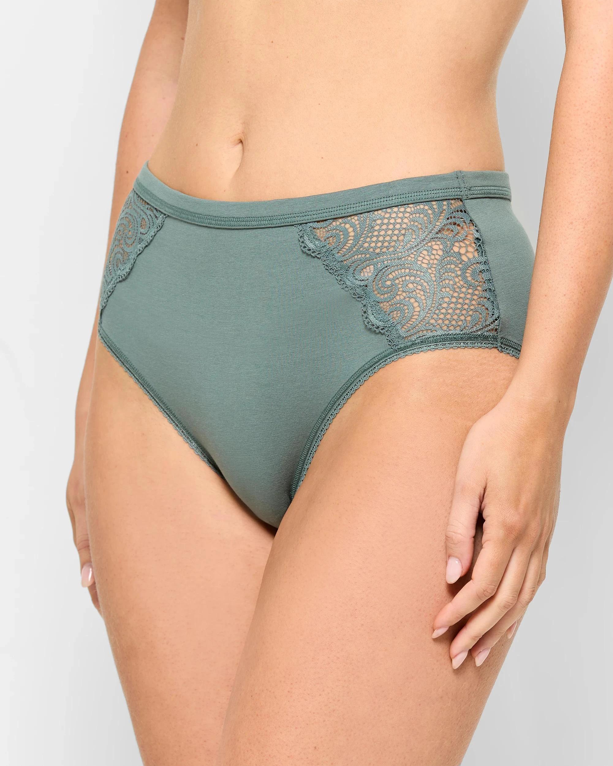 3 Target Woman Australian Cotton and Lace 2 Pack Midi Briefs GREEN, 3 of 4