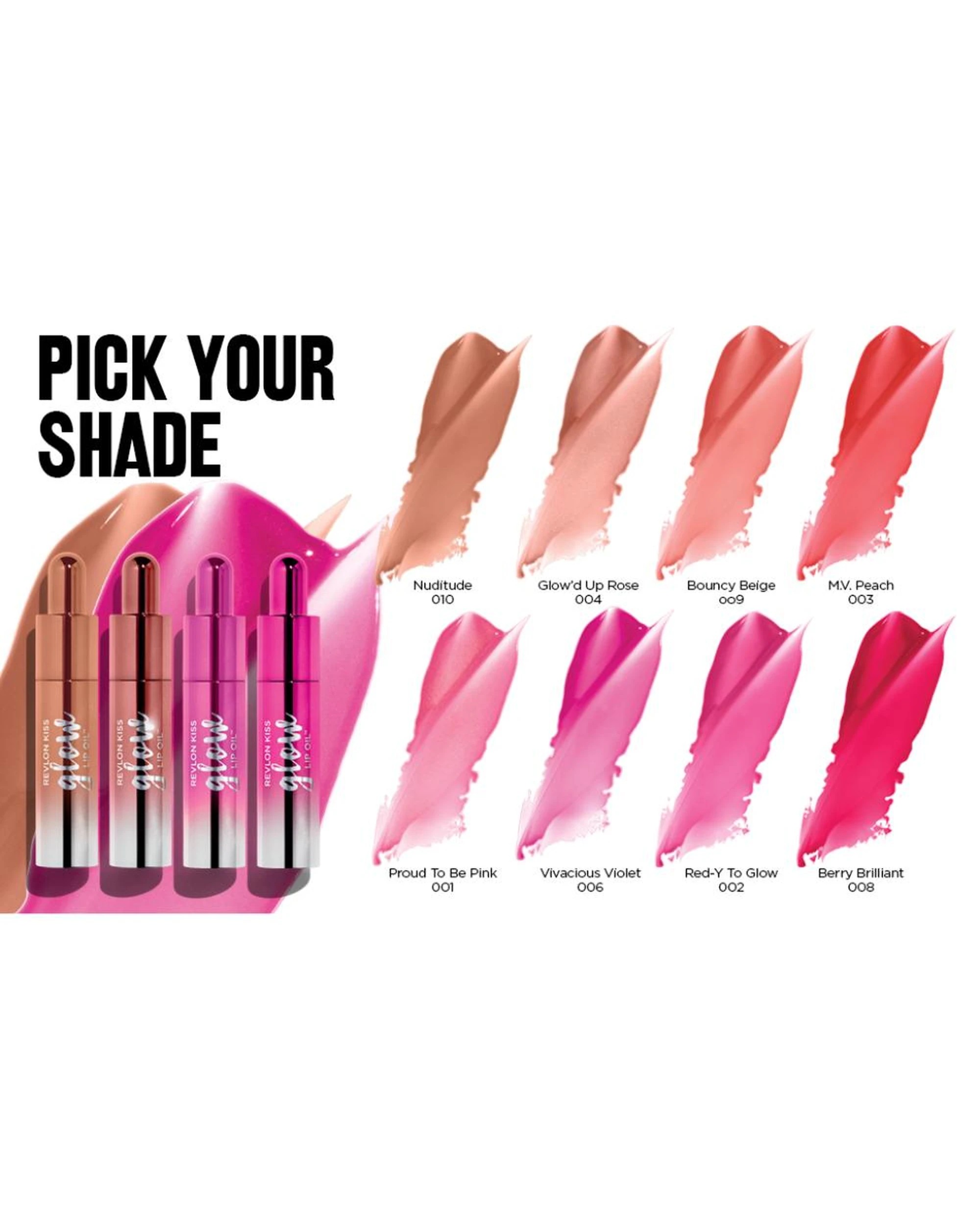 4 Revlon Kiss Glow Lip Oil Gloss & Glow Set 4x7.1mL - Beige, 4 of 5
