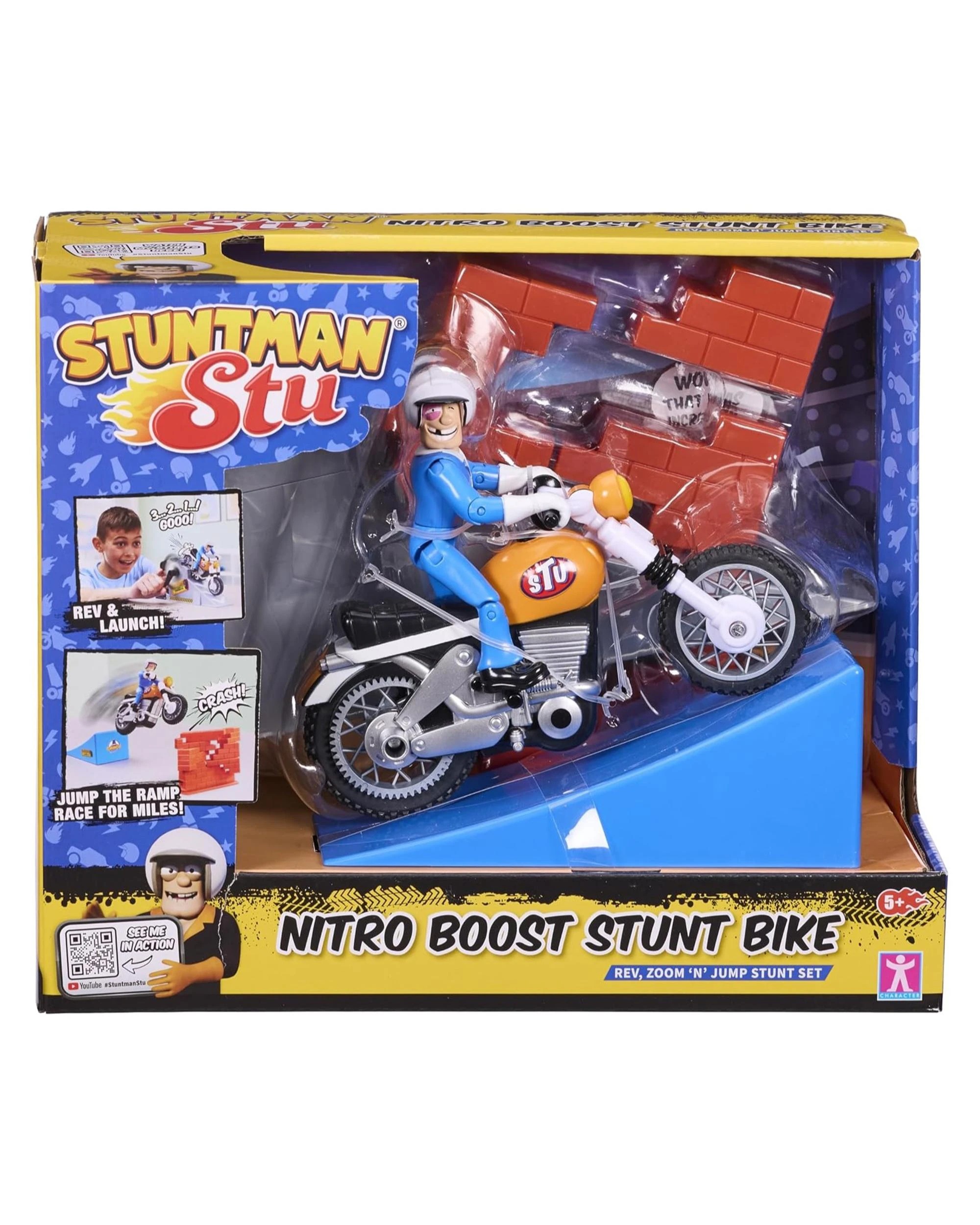 1 Stuntman Stu Nitro Boost Stunt Bike Action Figure, 1 of 7