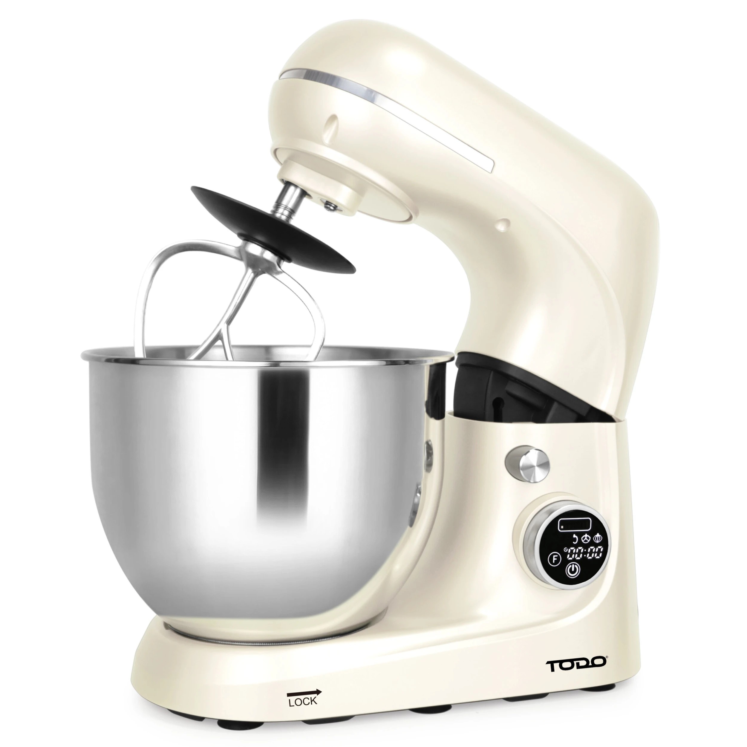 4 Todo 1100w Electric Stand Mixer 5.3l Stainless Steel Bowl Heated Fermentation Lcd Touch Screen Control
 - Cream, 4 of 7