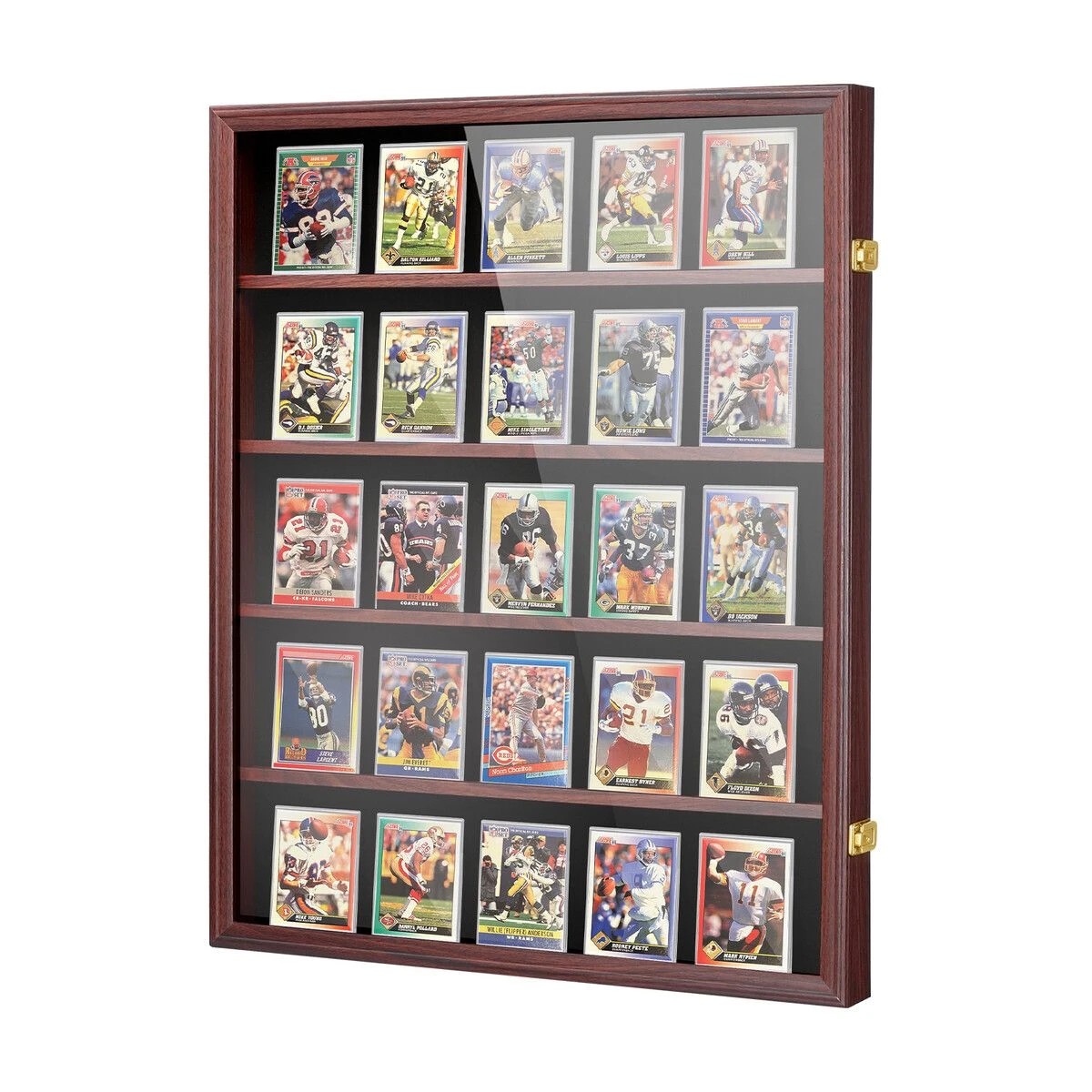 7 Ausway Sports Card Display Case Wall Mounted Lockable Cabinet for Graded PSA NBA Basketball Trading Cards, 7 of 7