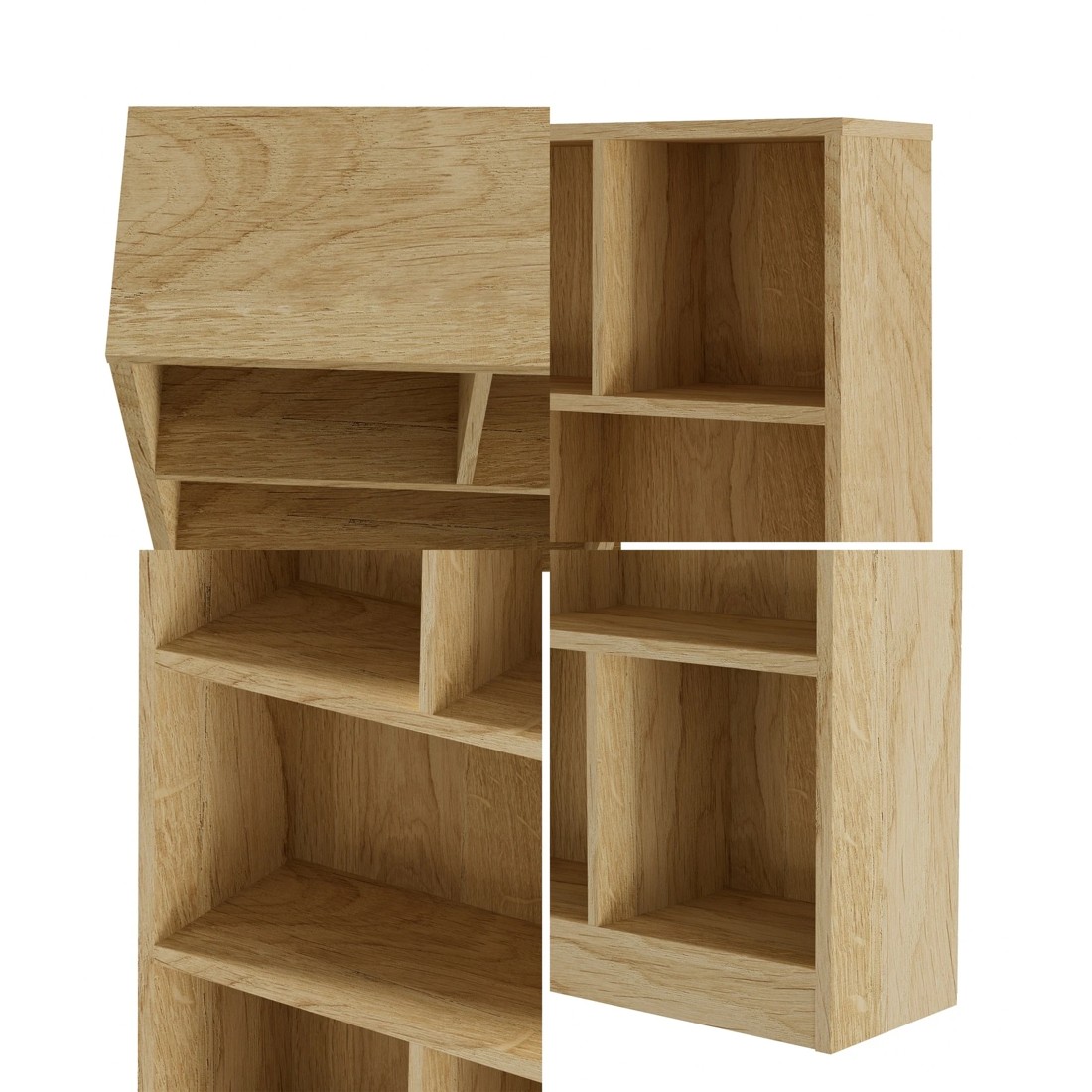 4 Oikiture Bookshelf Bookcase Display Shelves Unit Storage Organizer Stand
 - Natural, 4 of 9