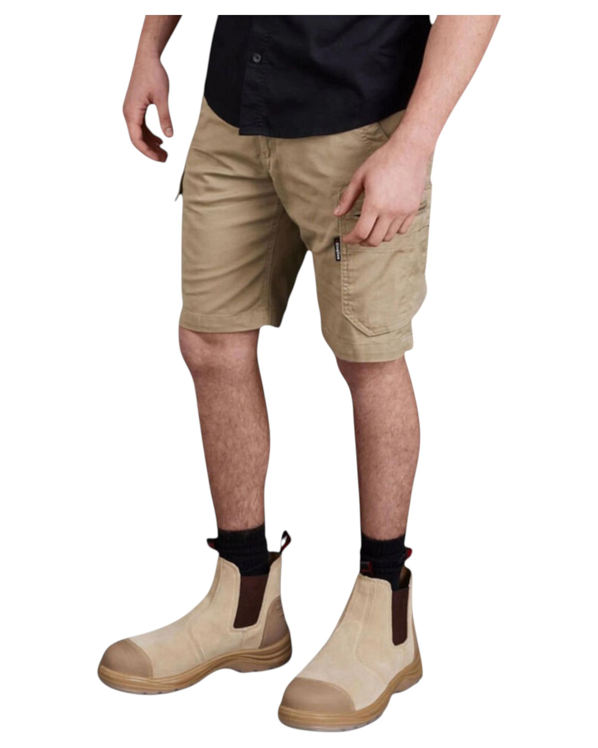 2 KingGee Mens Tradies Summer Lightweight Khaki Cargo Work Shorts KHAKI, 2 of 5