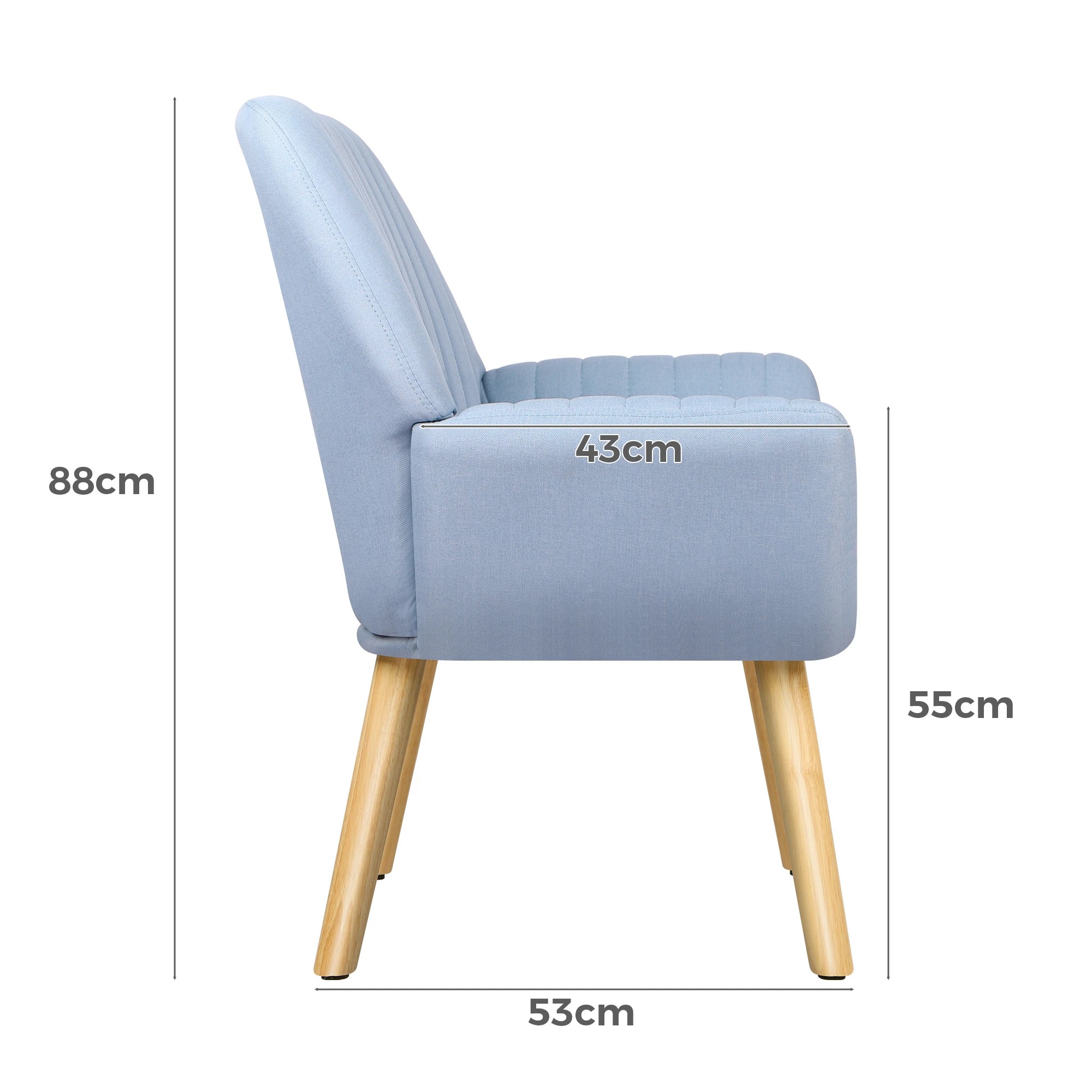 7 Alfordson Armchair Lounge Chair Upholstered Accent Chair Sofa Couch Fabric - Blue, 7 of 9
