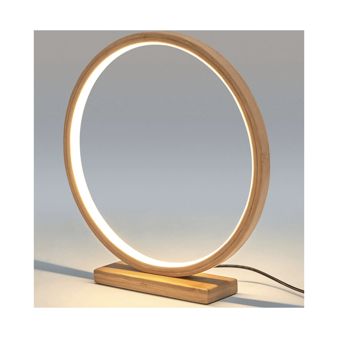 2 BR Home Bamboo LED Ring Lamp with Modern Scandi Minimalist Design, 2 of 6