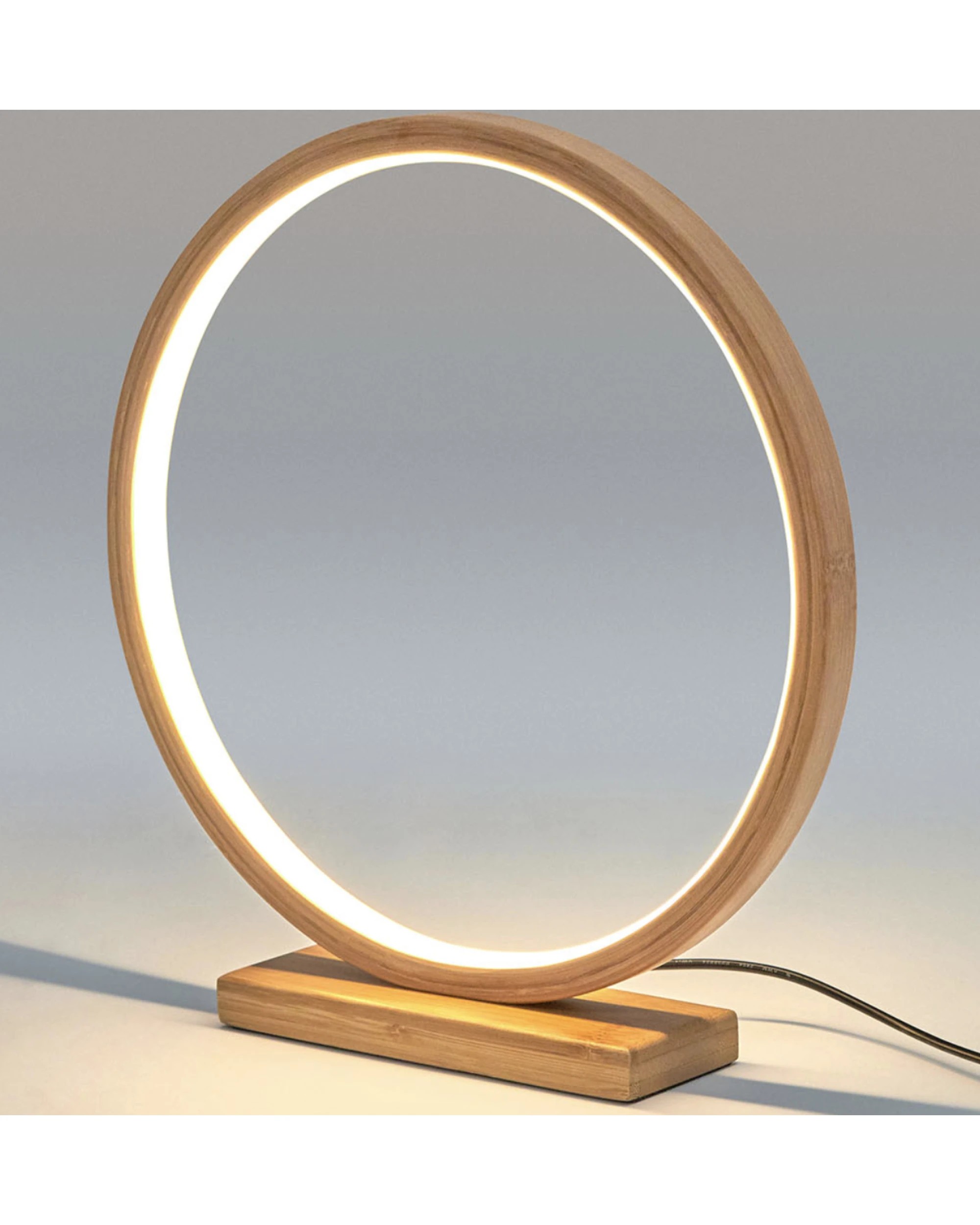 2 BR Home Bamboo LED Ring Lamp with Modern Scandi Minimalist Design, 2 of 5