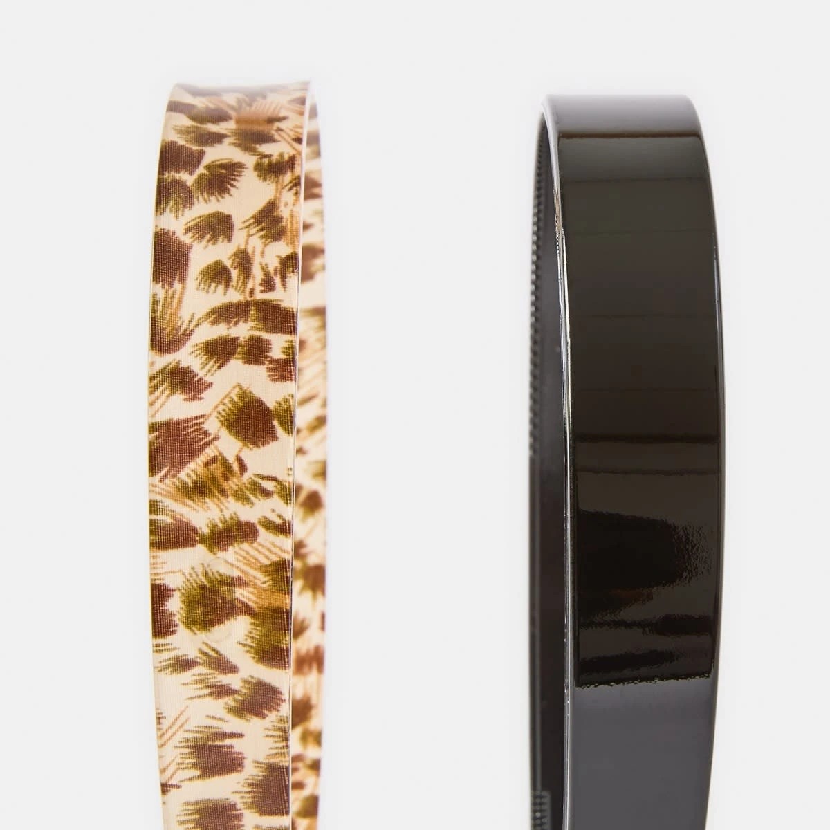 3 2 Pack Plastic Headband - Black and Leopard Print, 3 of 5