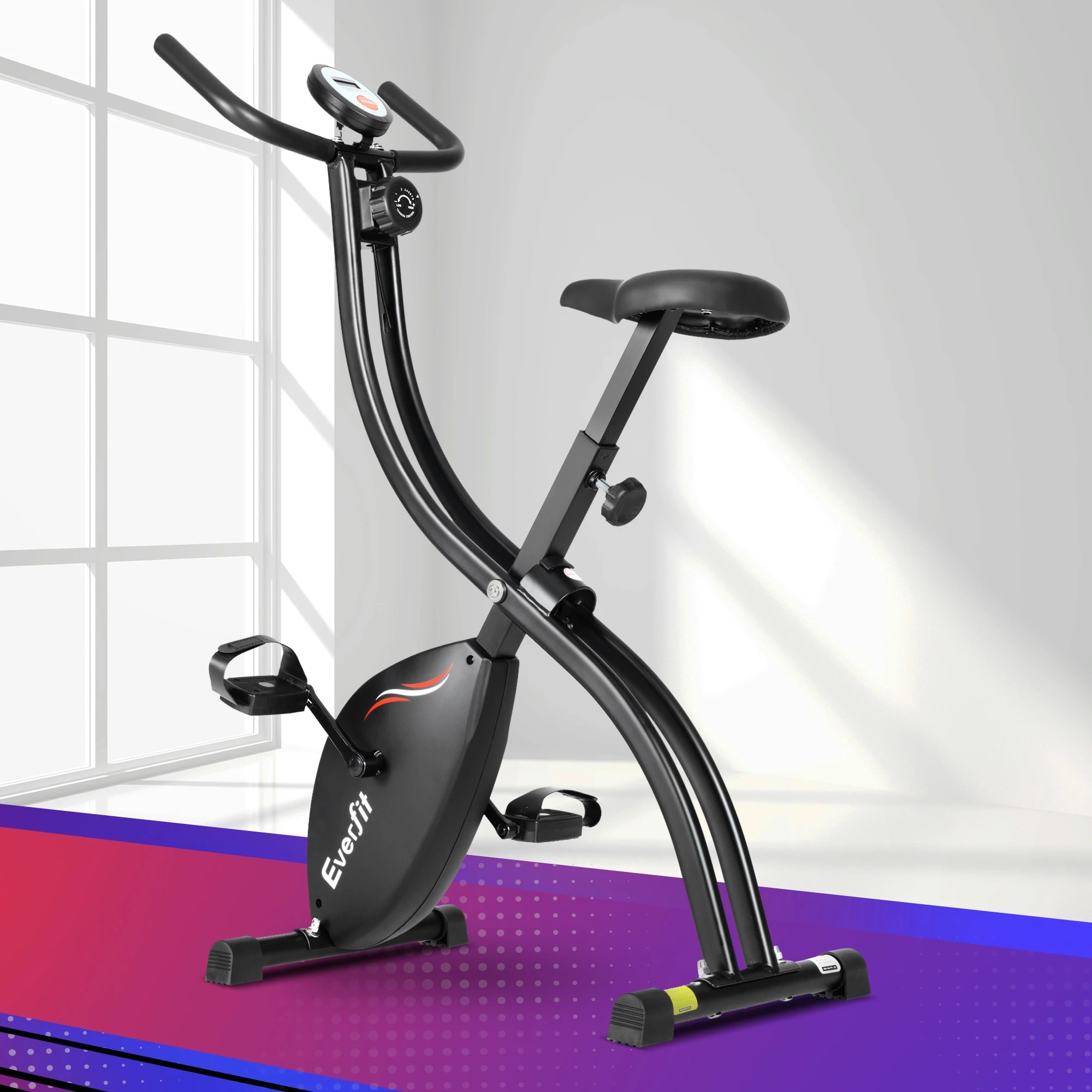 7 Everfit Folding Exercise Bike Magnetic X-Bike Bicycle Indoor Cycling - Black, 7 of 7