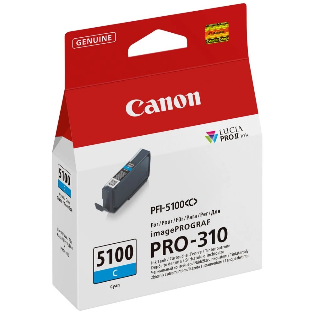 2 Canon PFI-5100 Cyan Ink, 2 of 3
