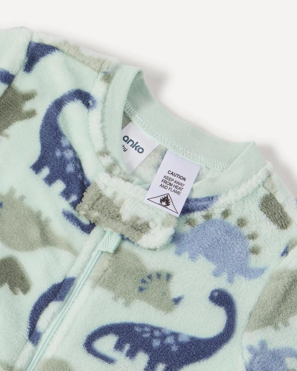 3 Fluffy Coverall Blu Dino, 3 of 4